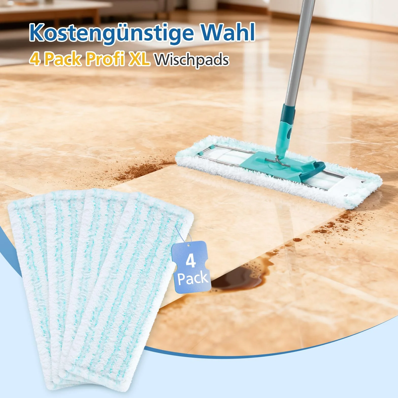 4 wymienne pokrowce na mopy do Leifheit Profi XL Micro Duo/Cotton Plus
