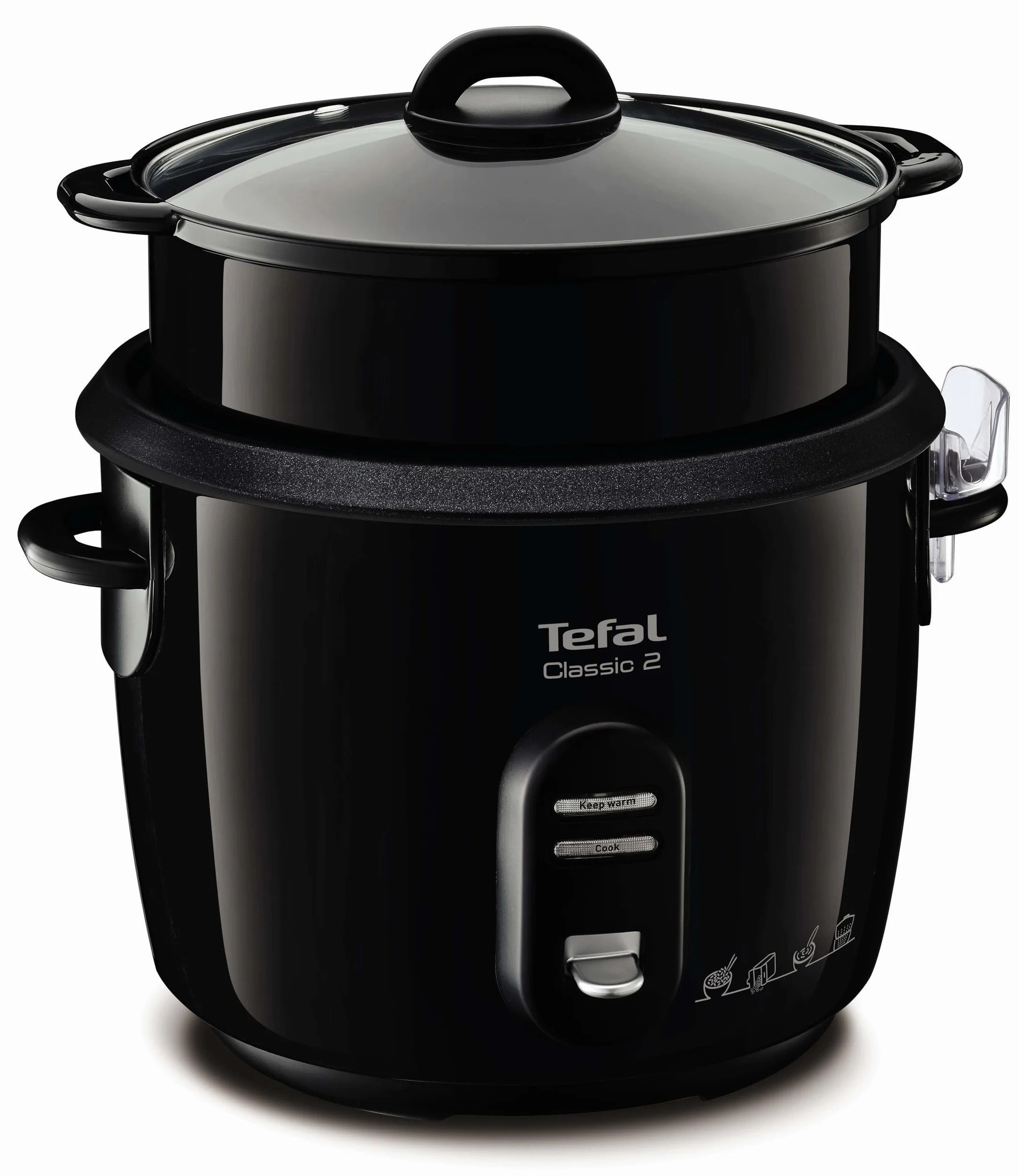 TEFAL RK1038 NEW CLASSIC, szybkowar do ryżu, automatyczne programy, funkcja utrzymania ciepła, pojemność 5 L, funkcja gotowania na parze, czarny