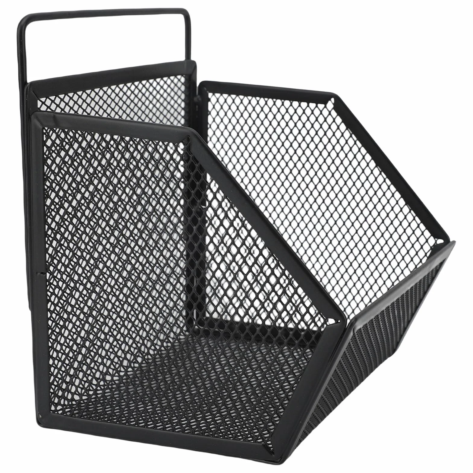 Annadue Annadue Samoprzylepny Kosz z Drutu Metalowego Otwarty Drut do Przechowywania w Kuchni w łazience, 13,2 X 10 X 15 Cm (WHITE) (WHITE) (BLACK)