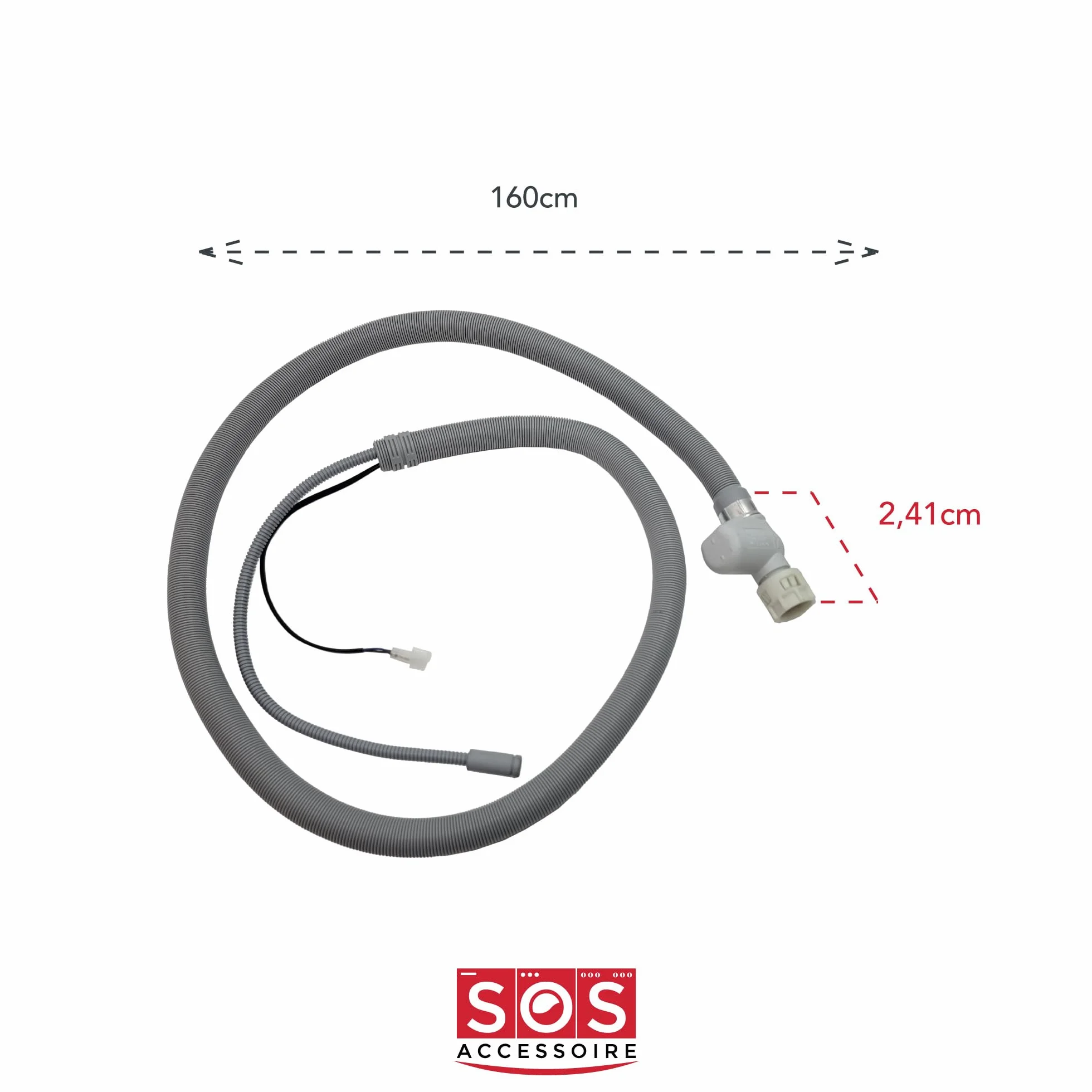 SOS Accessoire Wąż zasilający Aquastop do zmywarki 482000023524, C00372679 ARISTON HOTPOINT, BAUKNECHT, IGNIS, INDESIT, SCHOLTES, WHIRLP