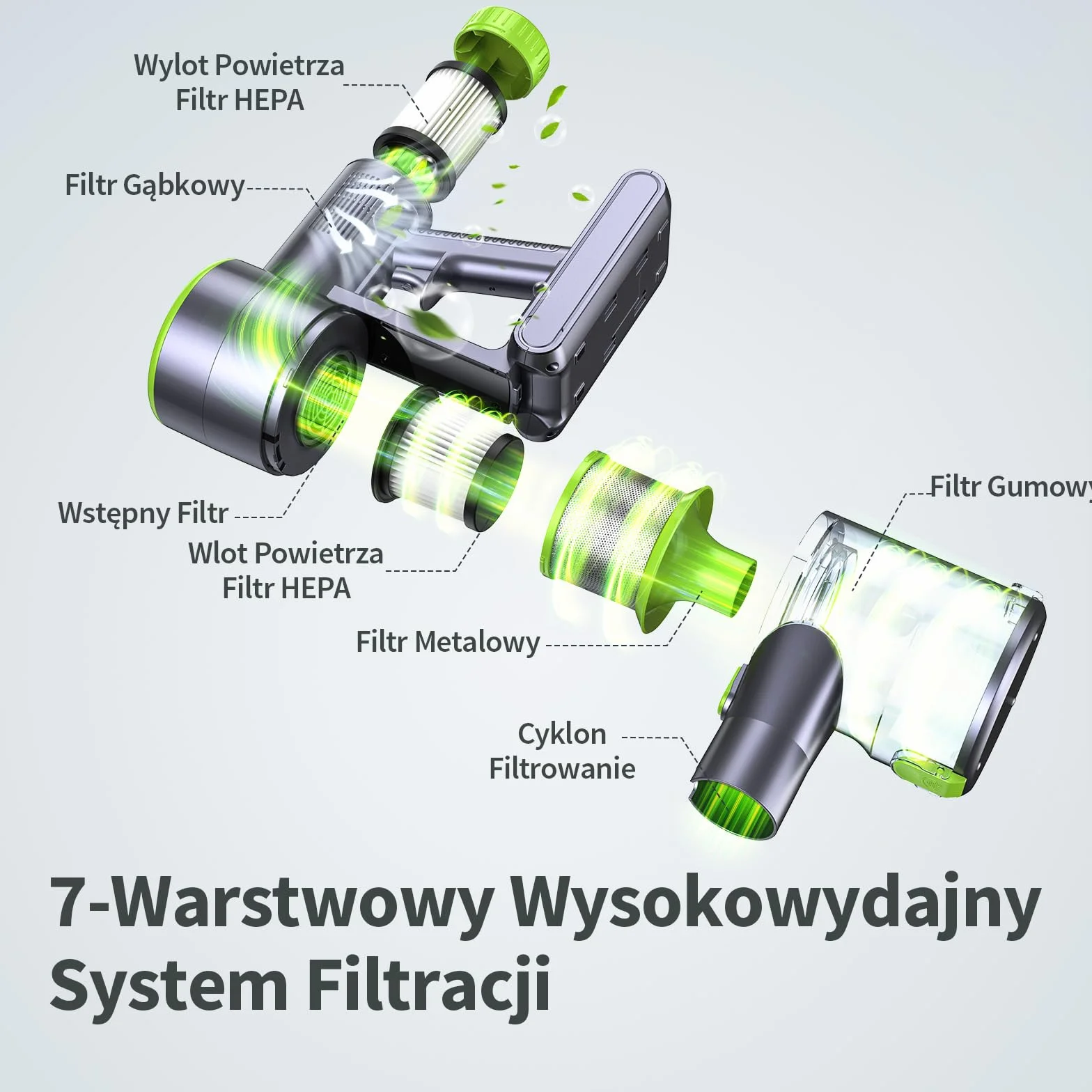 kalado Odkurzacz Bezprzewodowy KCV600, 10 w 1 Odkurzacze Pionowe 480W 33Kpa, Wymienną Baterią 50 Mins, Ekran Dotykowy LED, Przedłużony Drążek Teleskopowy, Do Twardych Podłóg, Dywanów, Włosy