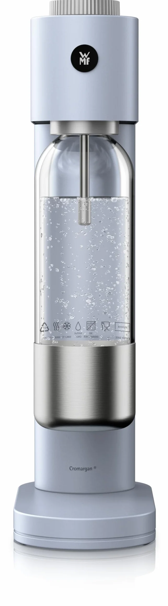 WMF Element One saturator do wody – w pełni automatyczna maszyna do saturowania ze stali nierdzewnej z 3 poziomami regulacji, oszczędzająca miejsce konstrukcja, elegancki ekspres do napojów gazowanych