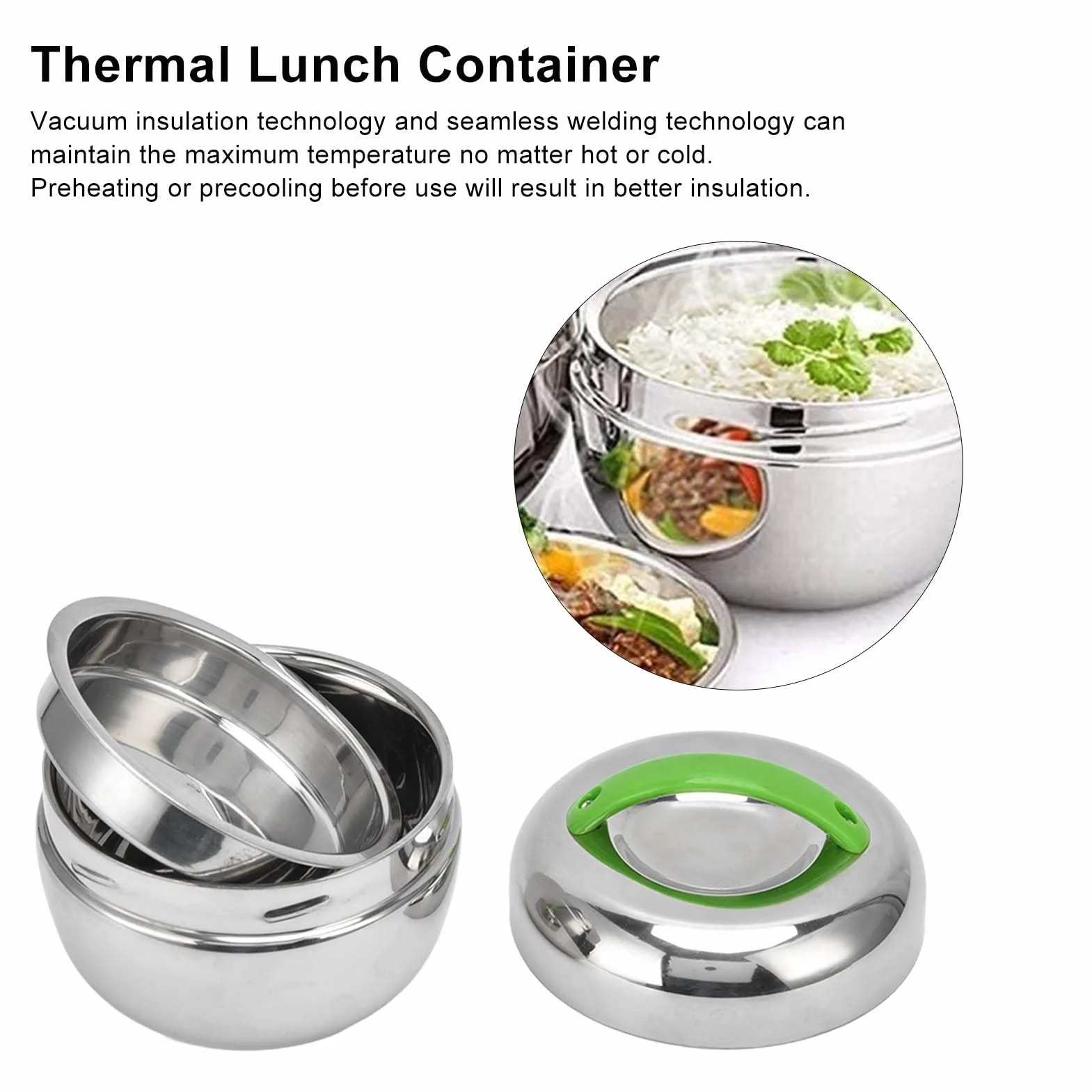 Stainless Steel Lunch Box 800ml Izolowany Pojemnik na Lunch Leak Proof