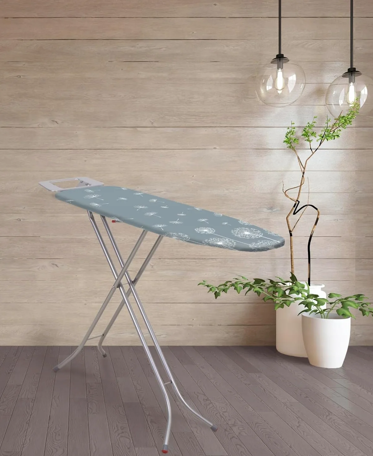 Składana deska do prasowania Basic, 114 x 34 cm, z metalową siatką, podkładką z pianki 5 mm i półką na żelazko, antypoślizgowe nóżki