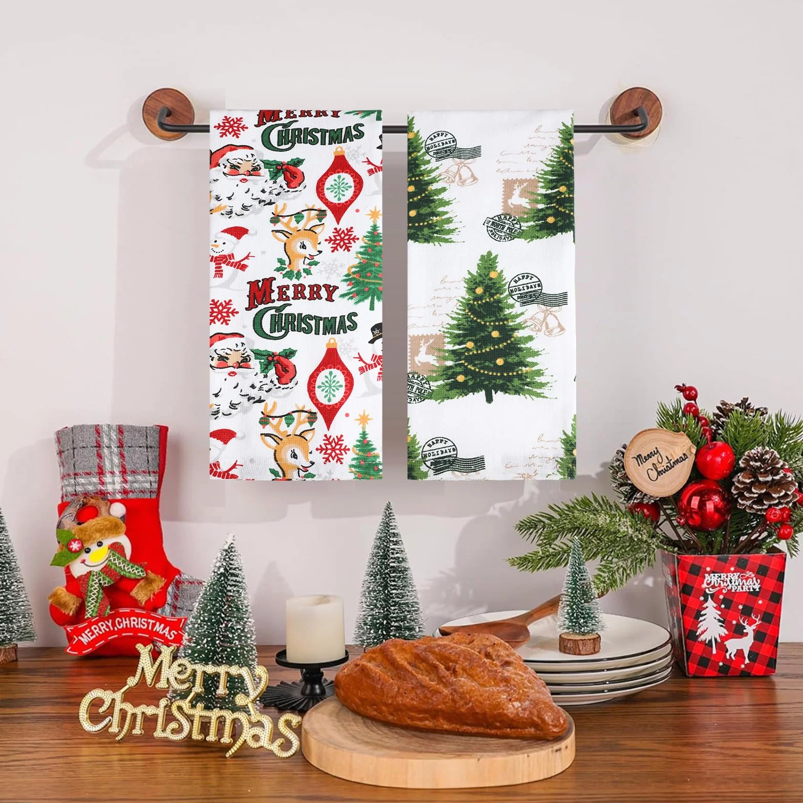 Ręczniki do herbaty, świąteczne ręczniki kuchenne, 100% bawełna, ręczniki do naczyń, 40 x 70 cm, ściereczki do czyszczenia kuchni, wysoce chłonne ściereczki do naczyń, miękkie ręczniki barowe