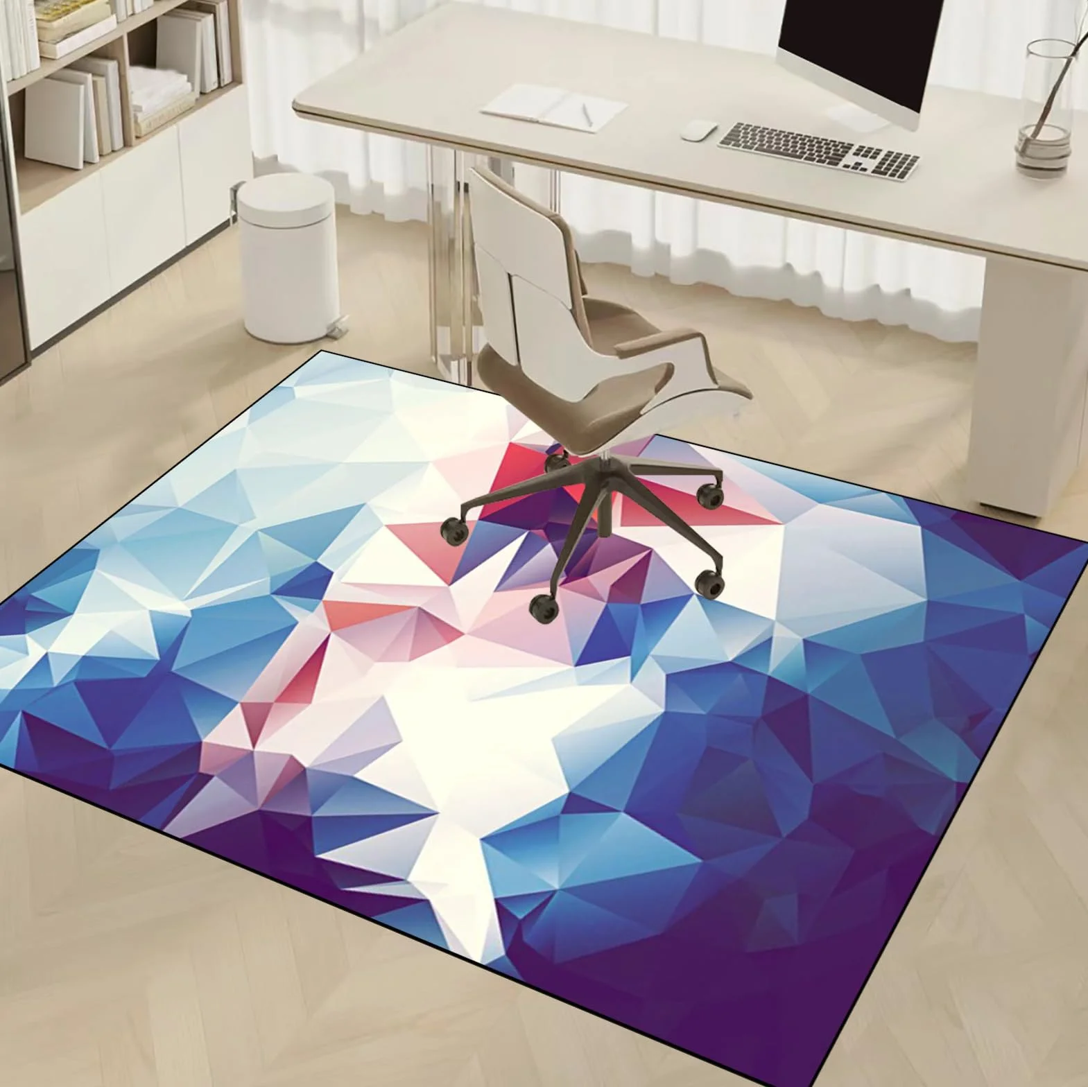 Mata na krzesło biurowe do dywanu, 130 x 140 cm Mata na krzesło biurowe do dywanowych podłóg, wytrzymałe maty na krzesła biurowe do dywanowych i twardych podłóg, osłony podłogowe do krzeseł na kółkach