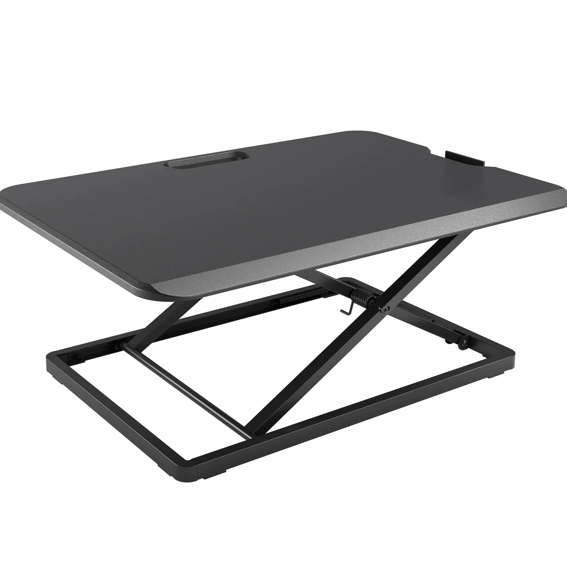 BONTEC Sit-Stand Biurko Konwerter, Regulowany Ergonomiczny Podnośnik na Biurko, Platforma 67x47cm, Wysokość 45-398 mm, Stacja Robocza na Monitor i Klawiaturę, Obciążenie do 8 kg, Czarny