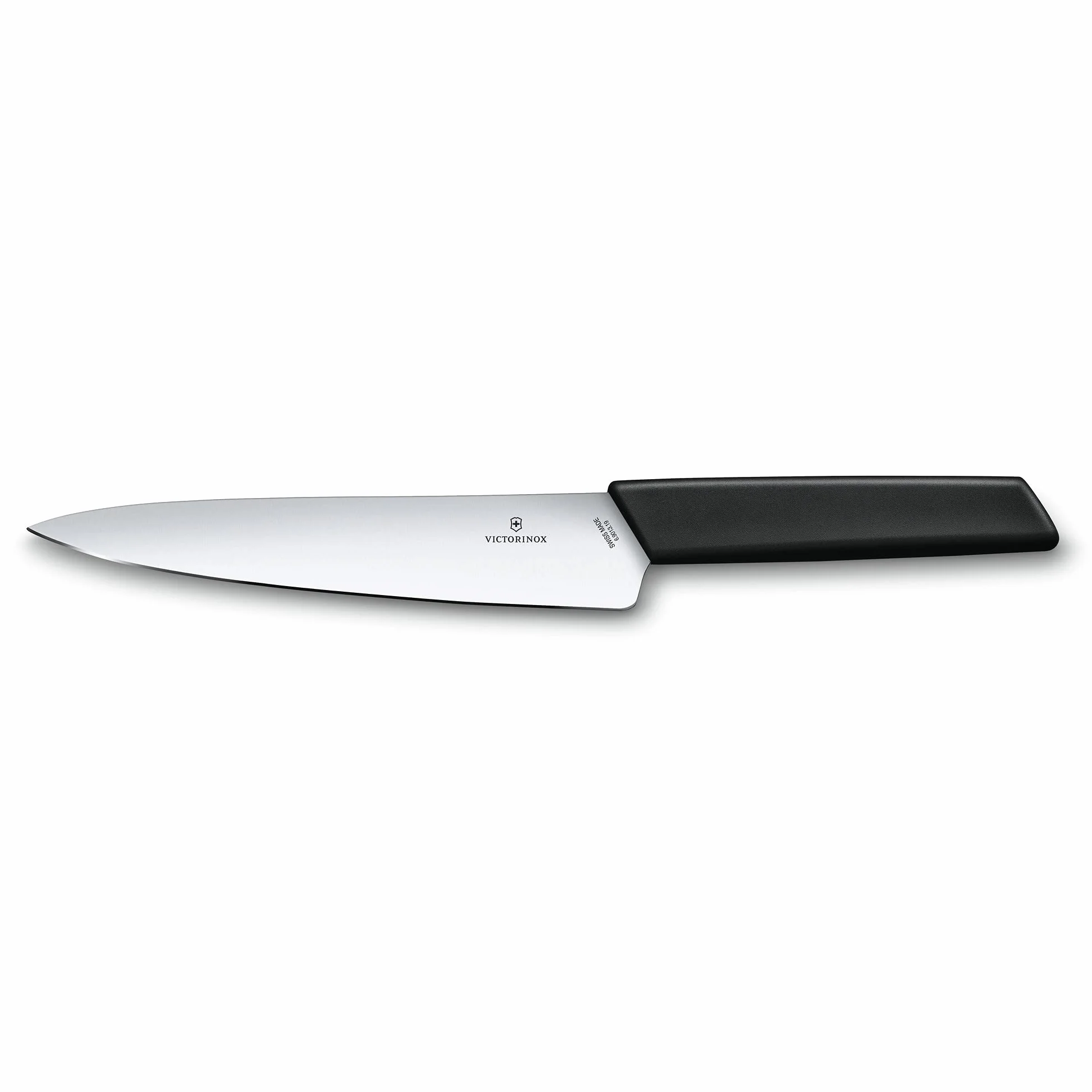 Victorinox Swiss Modern nóż do krojenia mięsa, prosty szlif, ostrze o długości 19 cm ze stali nierdzewnej, ergonomiczny uchwyt z tworzywa sztucznego, czarny