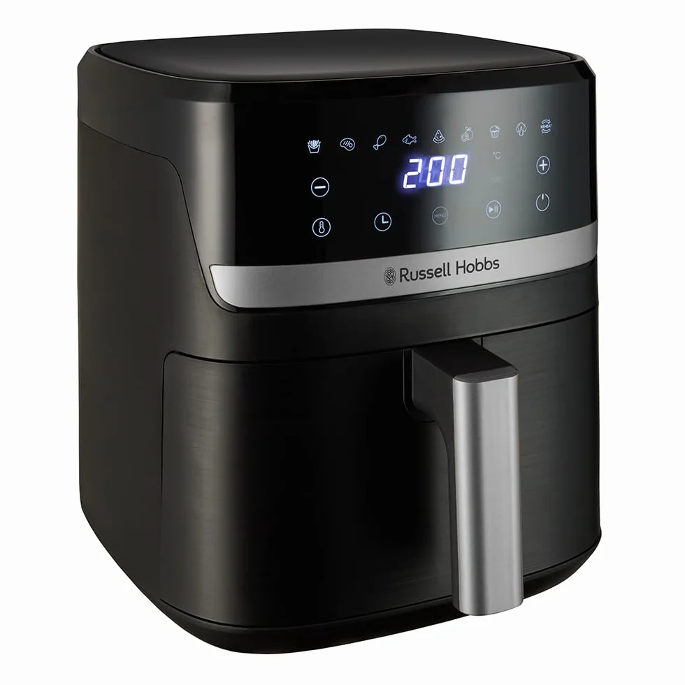 Russell Hobbs Frytkownica beztłuszczowa 5.5L [Kompaktowa, 9 funkcji] Satisfry (Części nadające się do mycia w zmywarce, Nieprzywierająca powłoka, Bez BPA, Ekran dotykowy, Smażenie bezolejowe) 27621-56
