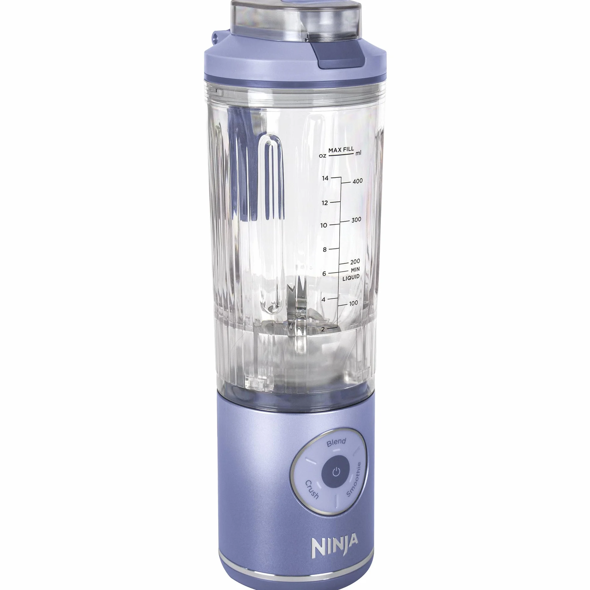 Ninja Blast Max Blender przenośny, 570 ml, akumulatorowy, kubek do blendowania i szczelna pokrywka, 3 funkcje blendowania, smoothie, koktajle proteinowe, lód i mrożone owoce, lawendowy, BC251EULD