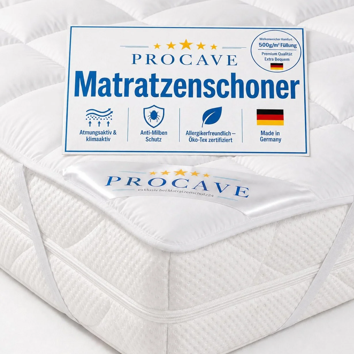 nakładka na materac 100 x 200 cm, Molton - oddychająca, przeciw roztoczom, wyprodukowano w Niemczech