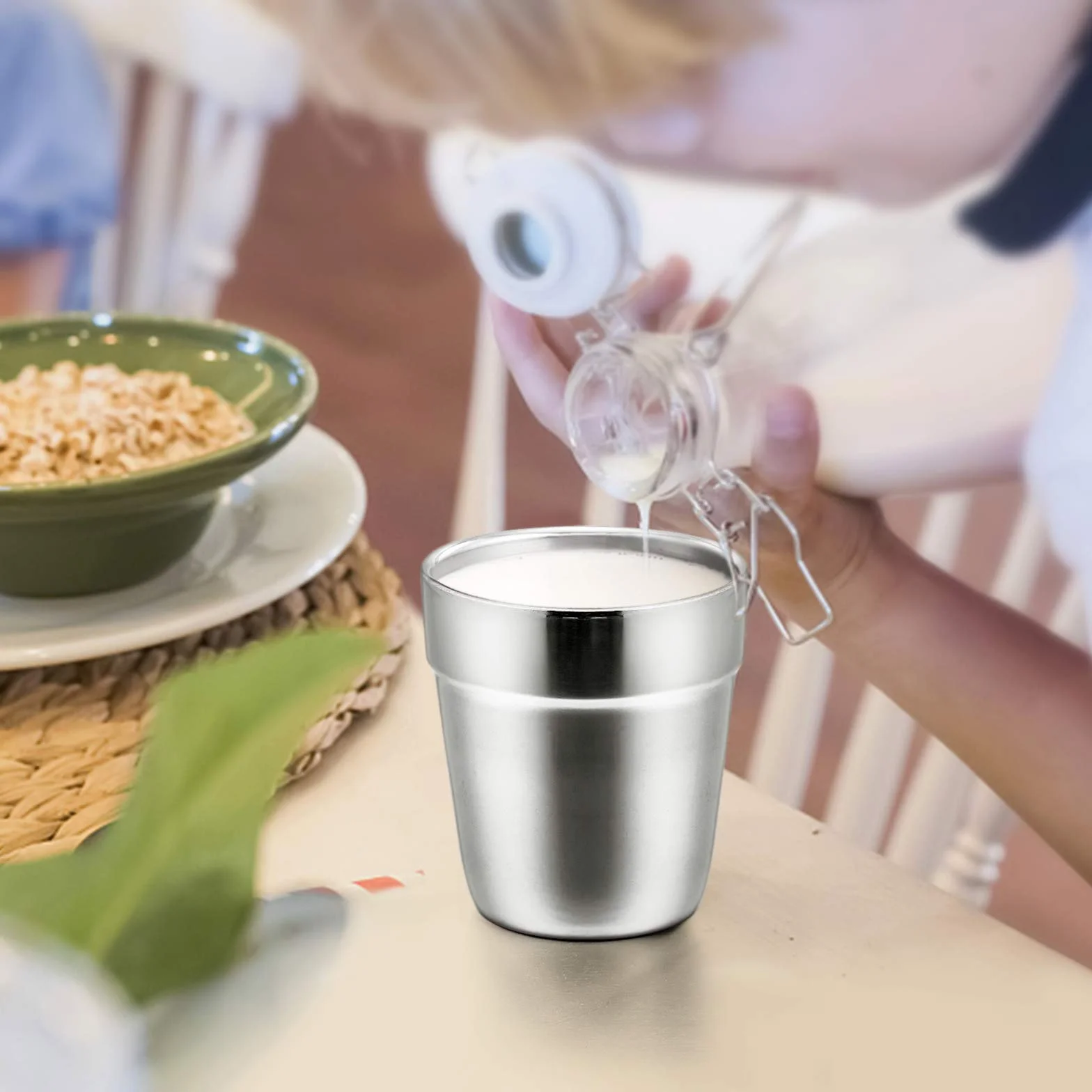 TEAMFAR Filiżanki do espresso, zestaw 6 sztuk, ze stali nierdzewnej, grube ścianki z podwójnymi ściankami, filiżanki do herbaty, filiżanki do kawy, do domu, na imprezę, lub na kemping, nietłukące się