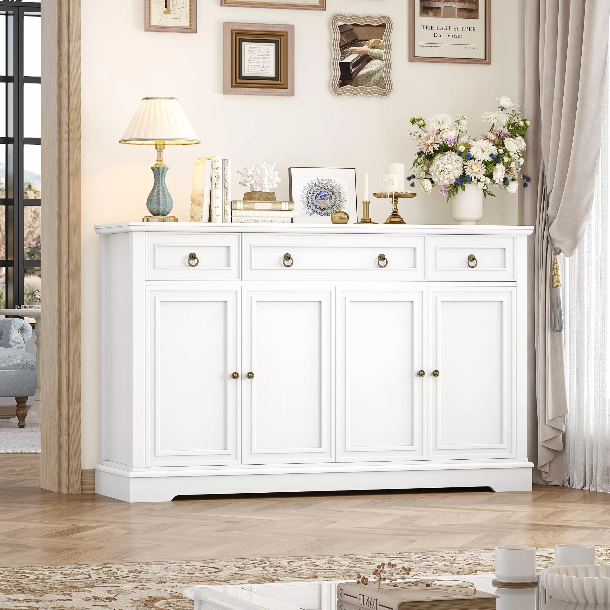 FirFurd Kredens Szafka Kuchenna z Blatem Roboczym 134x87x40cm Biały