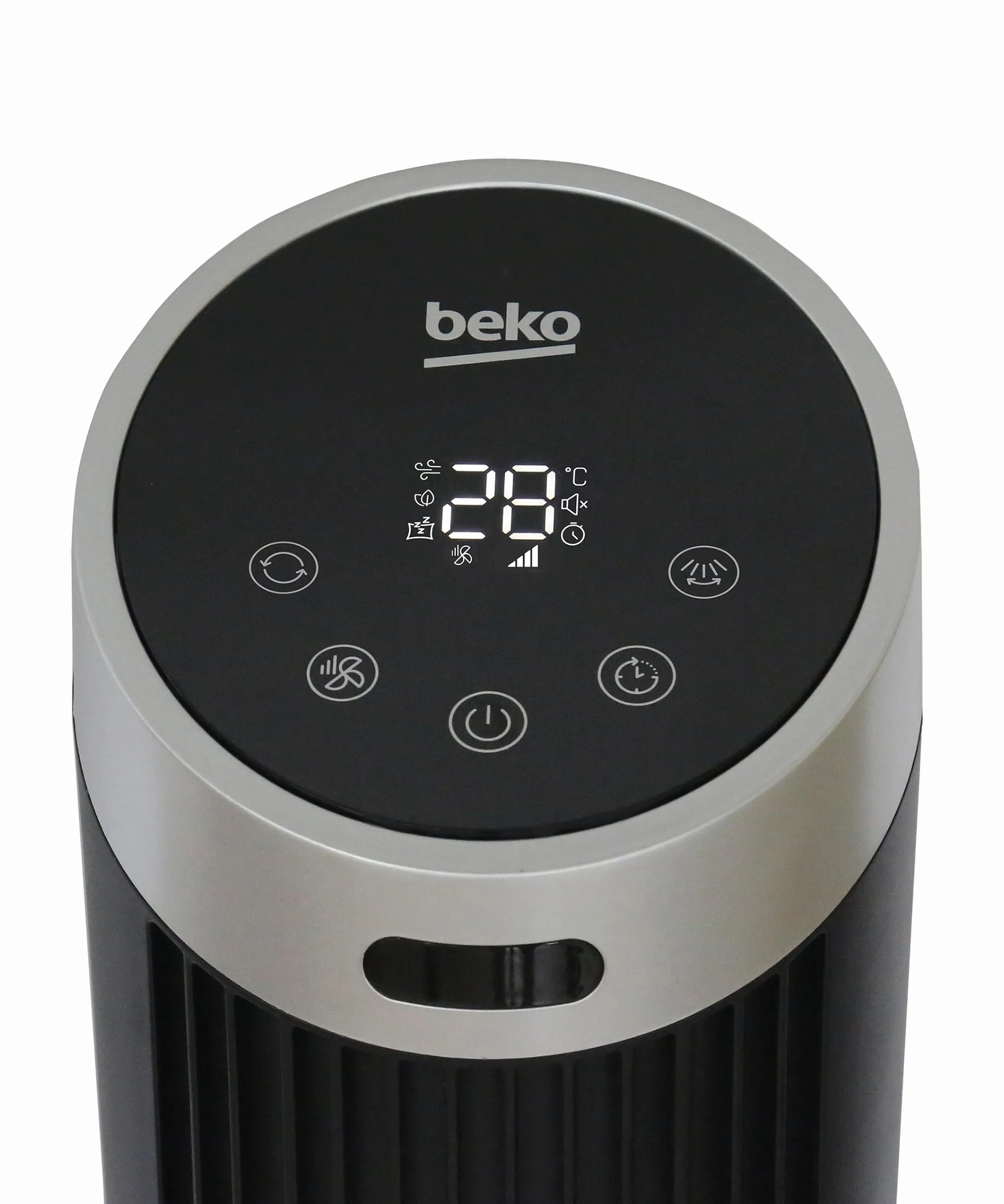 Beko EFW6900B cyfrowy wentylator wieżowy, 45 W, 4 prędkości, wyświetlacz LED, oscylacja 70°, 24 h timer, czarny