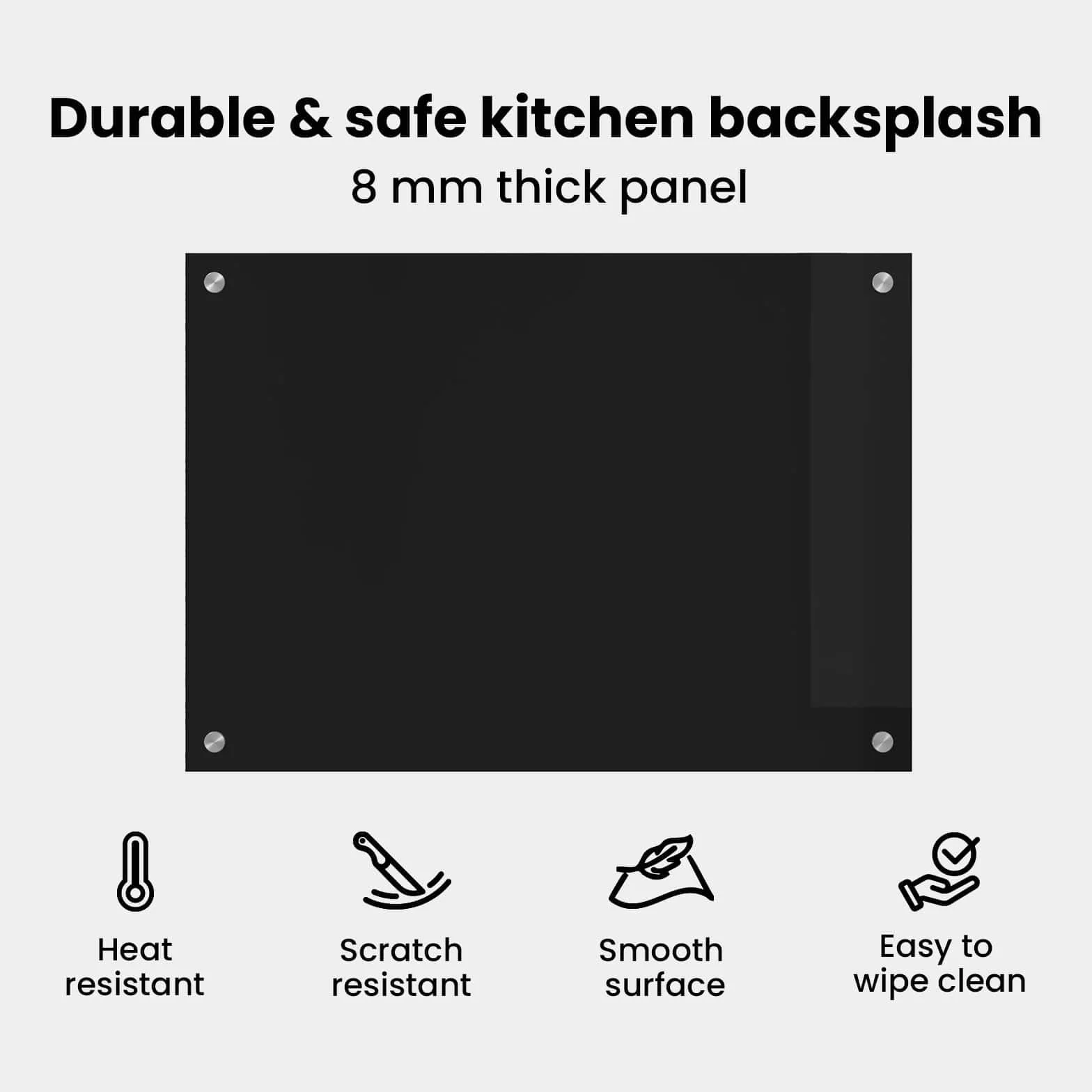vidaXL Panel kuchenny Czarny 70 x 50 cm szkło hartowane, Stylowy design kuchni, trwały szklany backsplash, odporny na ciepło, nowoczesny styl do remontu domu