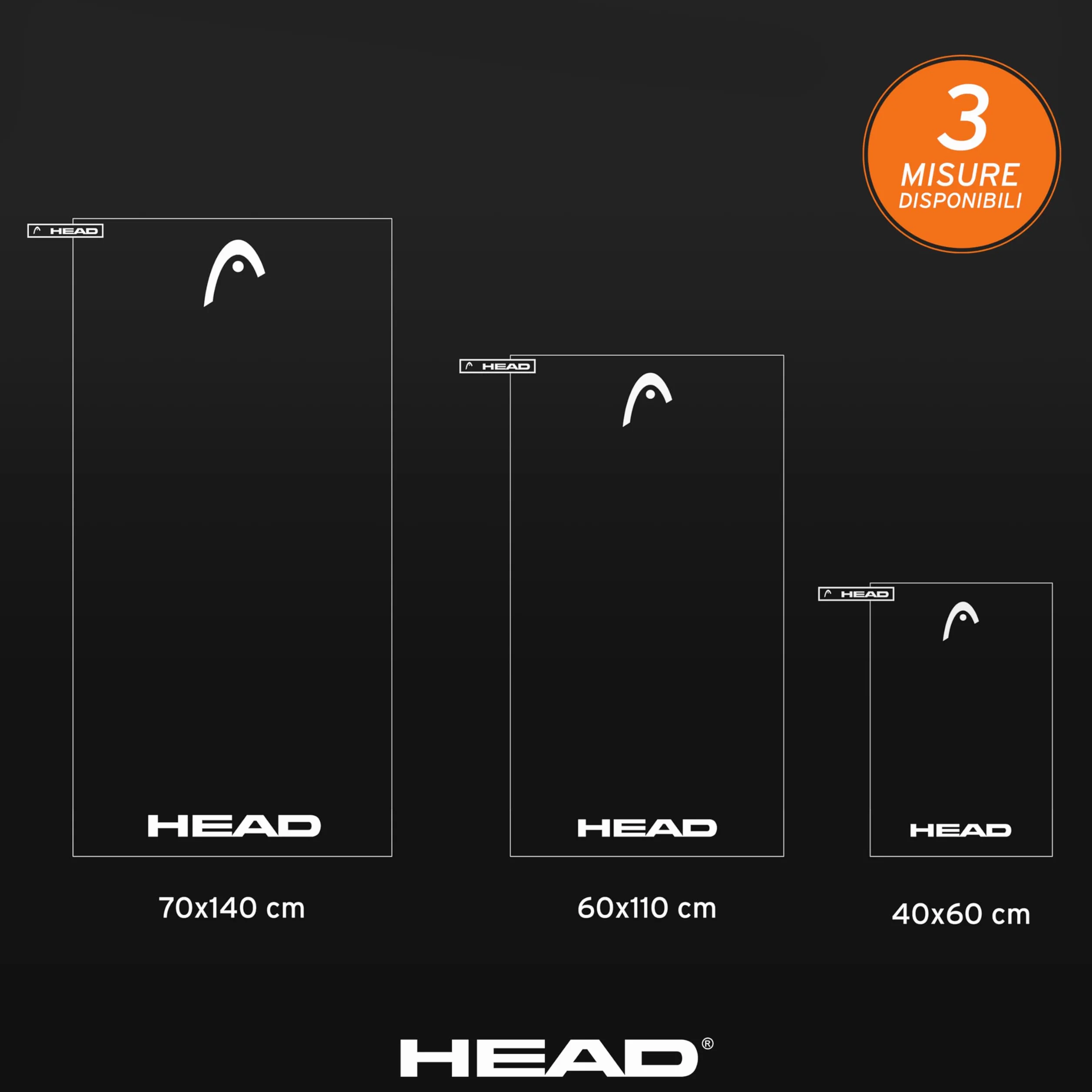 HEAD Active ręcznik z mikrofibry z elastycznym ręcznikiem, lekki, szybki suszenie, ważny jako ręcznik uniwersalny - ręczniki łazienkowe, chłonne i oszczędność miejsca podczas podróży 60 x 110, Lava