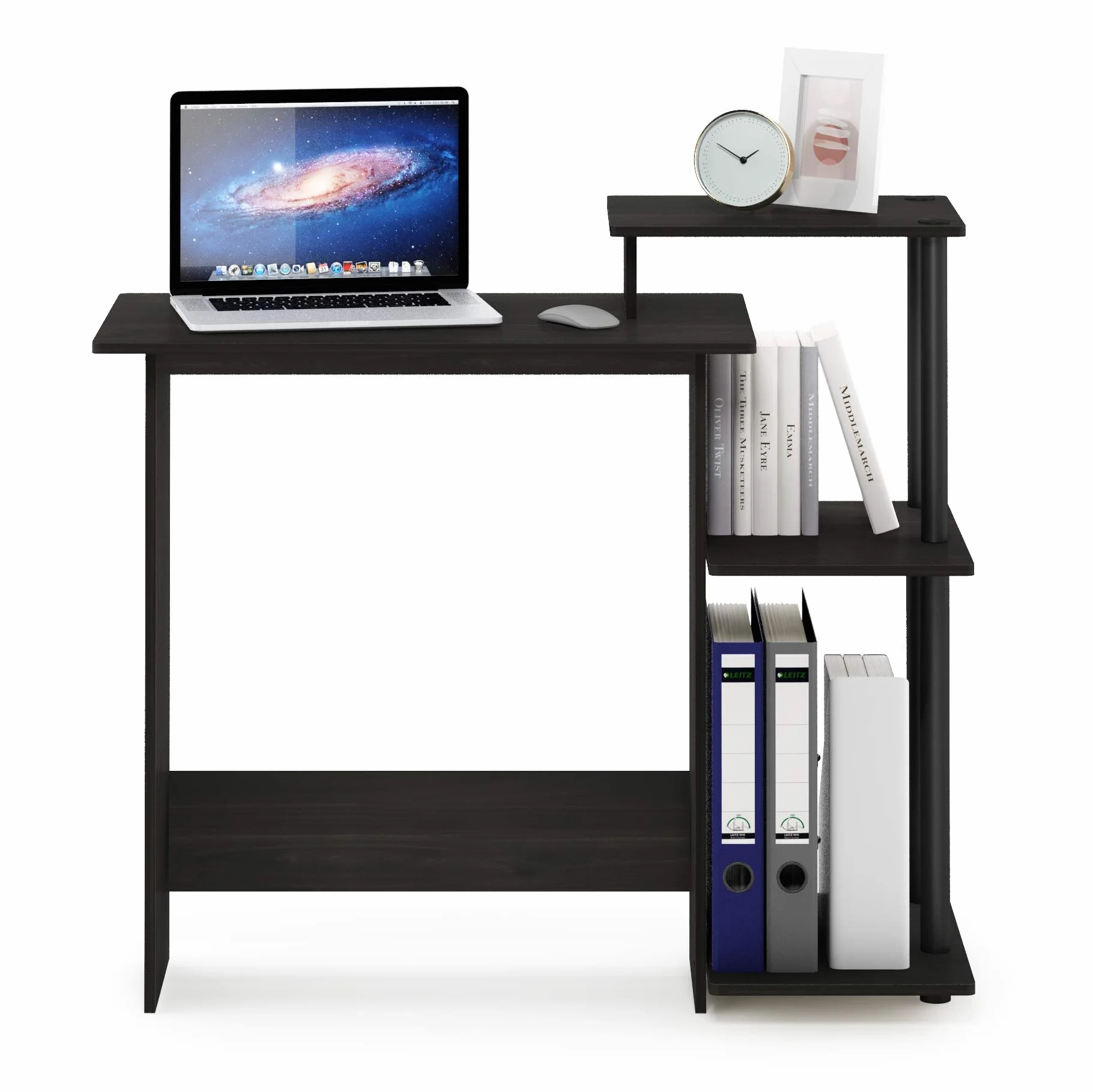 Furinno Wydajne Domowe Biurko Do Laptopa, Notebooka, Nauki i Pisania, Espresso/Czarne