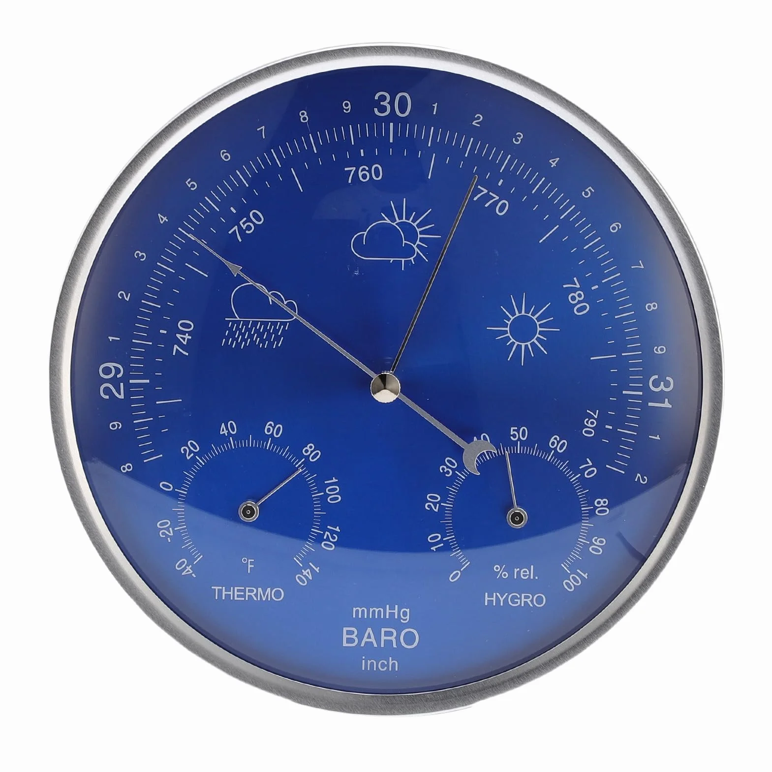 Aramox Termometr Barometr Higrometr 3 w 1 180 mm Do Montażu na ścianie Pomiar Pogody