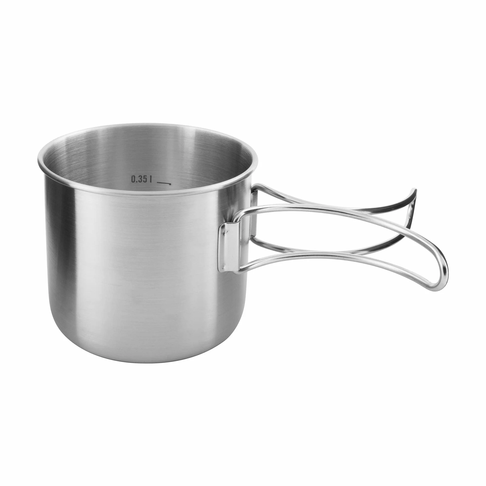 Tatonka Zestaw kubków Handle Mug (500/600/850 ml) – zestaw kubków ze stali nierdzewnej składający się z kubka i pokrywki – ze składanymi uchwytami i skalą objętości – kompatybilny z szeroką szyjką