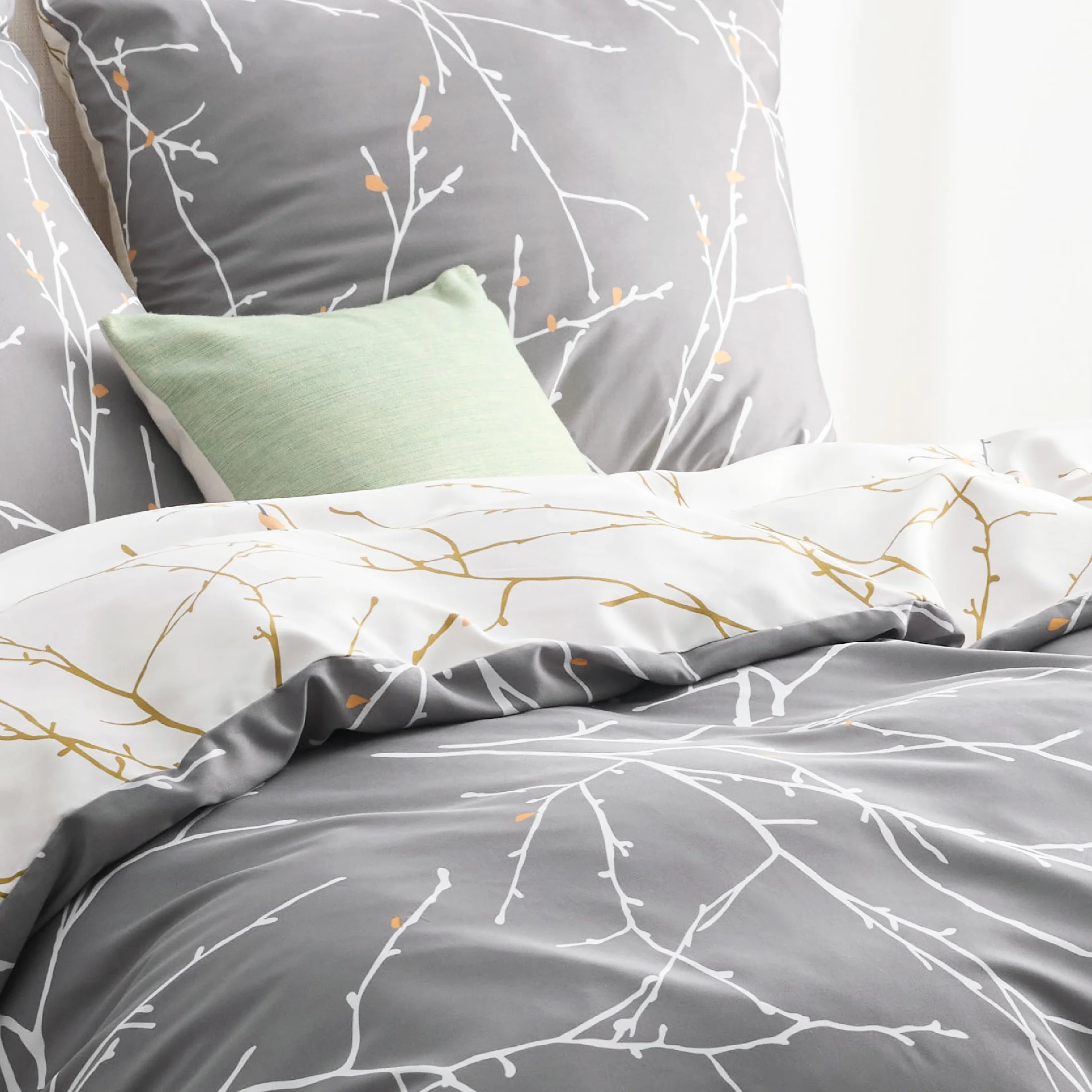 Bedsure Pościel z mikrofibry, 155 x 220 cm, zestaw 3-częściowy: 1 poszewka na kołdrę i 2 poszewki na poduszkę 80 x 80 cm