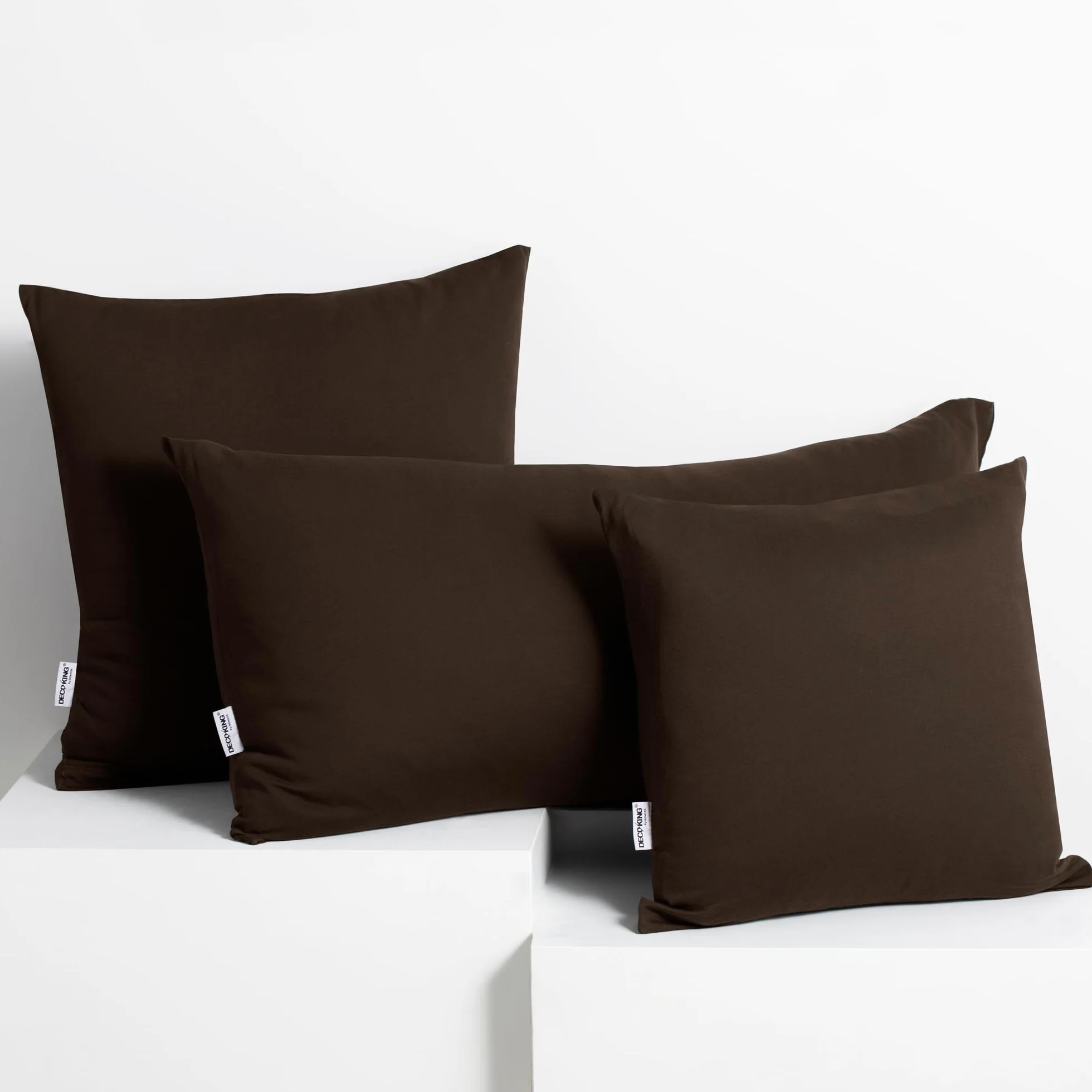 DecoKing Amber bawełniana poszewka na poduszkę z zamkiem błyskawicznym 50 x 60 czekolada