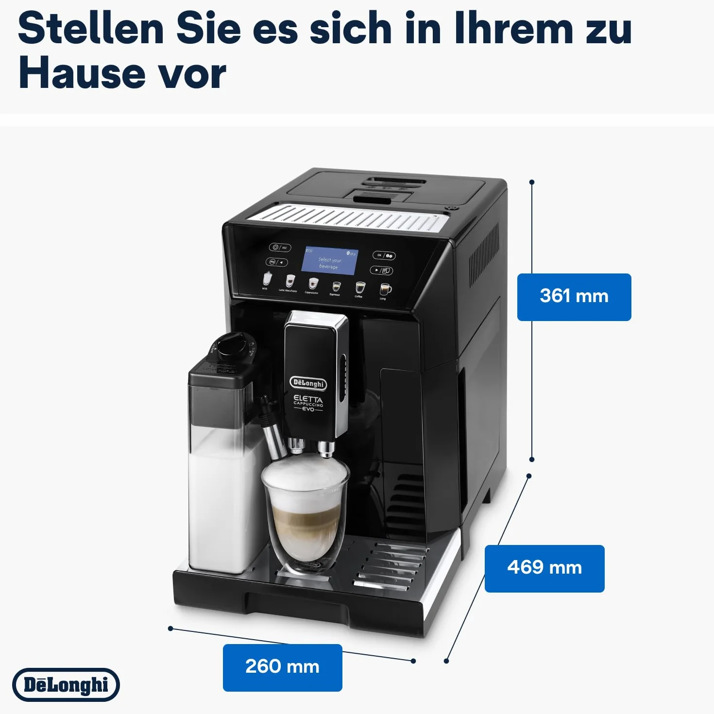 De'Longhi Eletta Evo Ekspres do Kawy, Czarny, 1450.0W 3.6V
