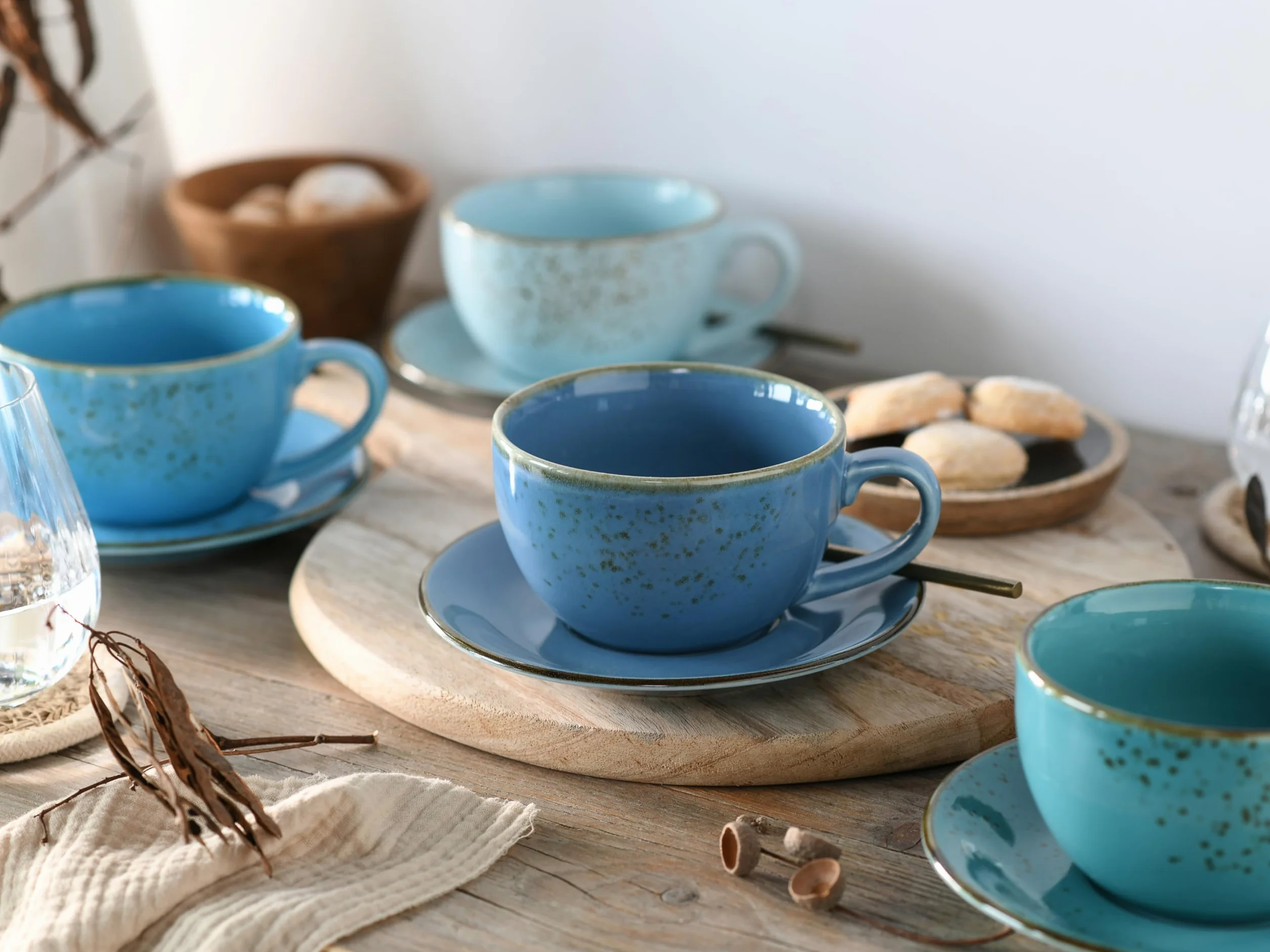 CreaTable, 23699, seria Nature Collection AQUA zestaw filiżanek bistro, zestaw 8-częściowy