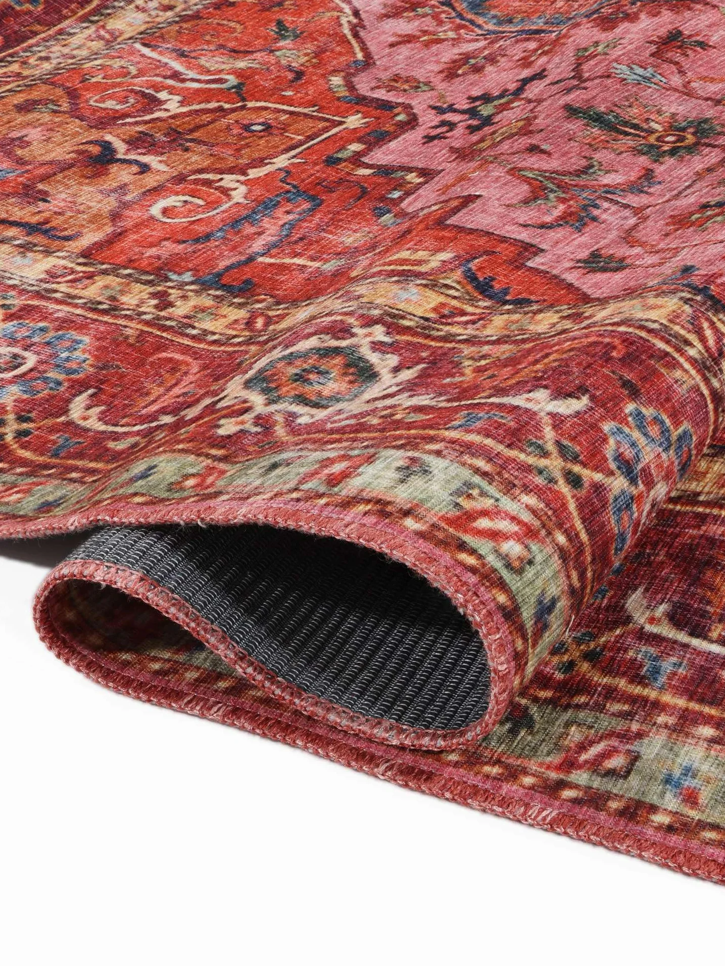 RugVista Georgia Oriental, Dywan, Orientalne, 160 x 230 cm, Prostokąt, Niski, Pokój dzienny, Sypialnia, Kuchnia, Prać w pralce, Czerwony/Różowy