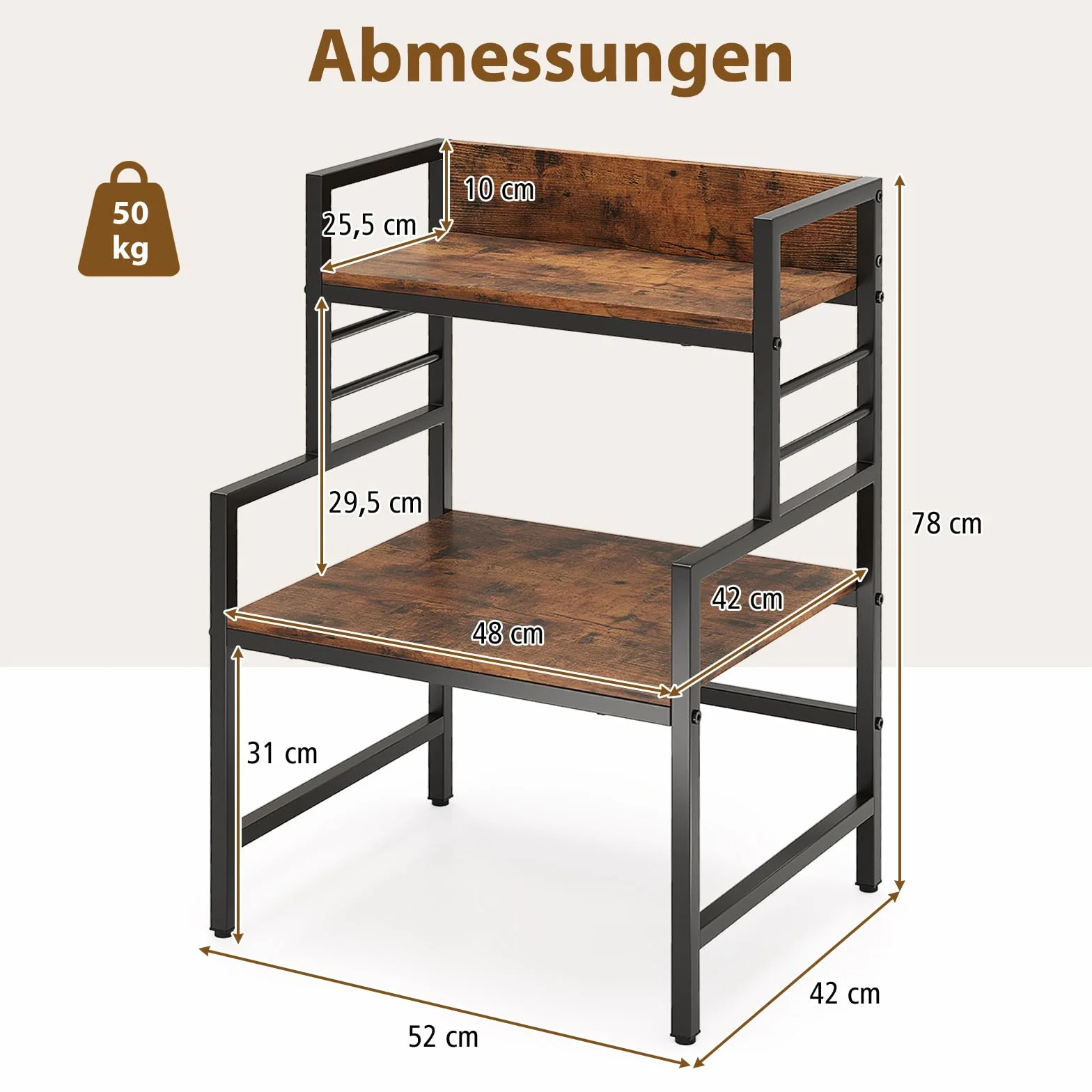 COSTWAY 3-stopniowy regał do kuchenki mikrofalowej, stojak na kuchenkę mikrofalową z 2 otwartymi półkami i metalową ramą, regał kuchenny, stojący regał kuchenny, uchwyt do kuchenki mikrofalowej