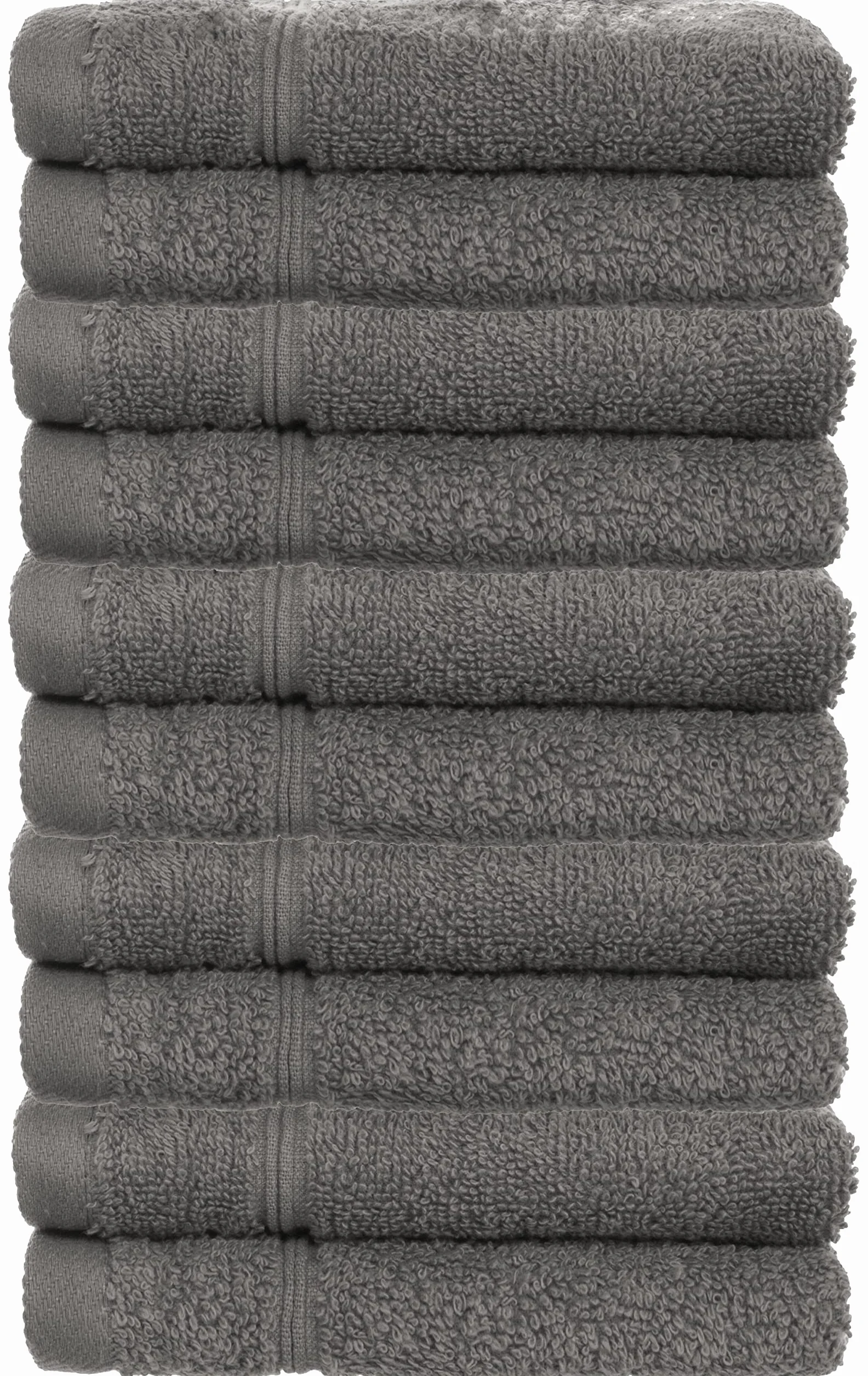 Brandsseller 10-częściowy zestaw ręczników do mycia 30 x 30 cm, myjki frotte, ręczniczki do mydła, ręczniki dla gości z zawieszką, bawełna 470 g/m², do łazienki, gospodarstwa domowego - antracytowy