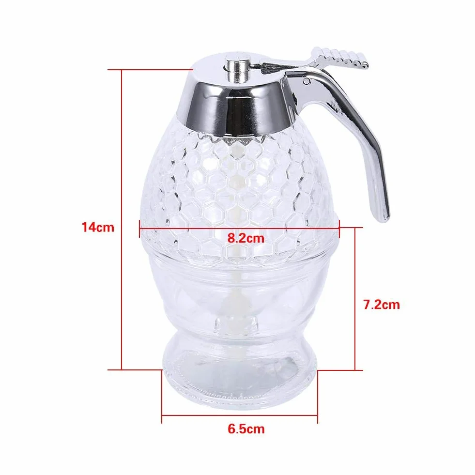 Miód Dispenser-200ml Akrylowy syrop miodowy dozownik pszczoły miód dozownik przezroczysty Shake Handshandle