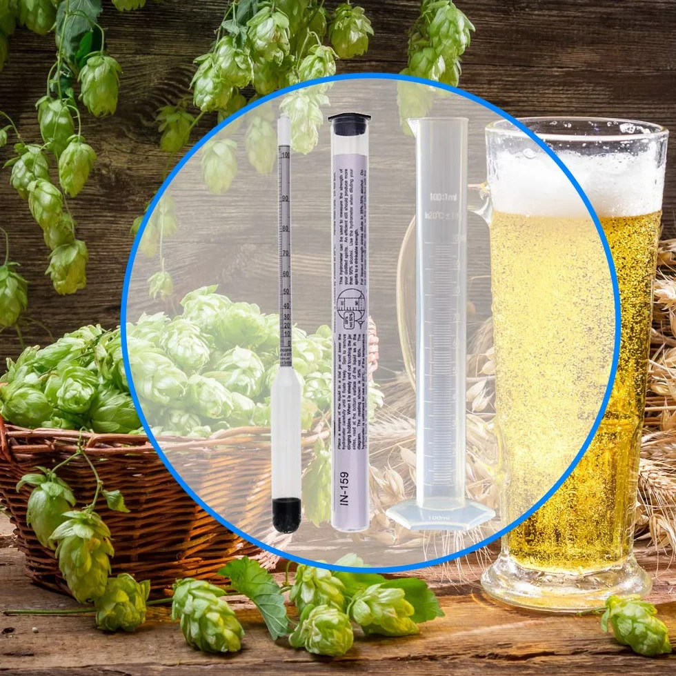 Miernik alkoholu Spirit Meter 0-100% Mierzy Alkohol w Destylowanym Hydrometrze Spirytusowym 23 cm, w tym 100 ml słoik Próbny
