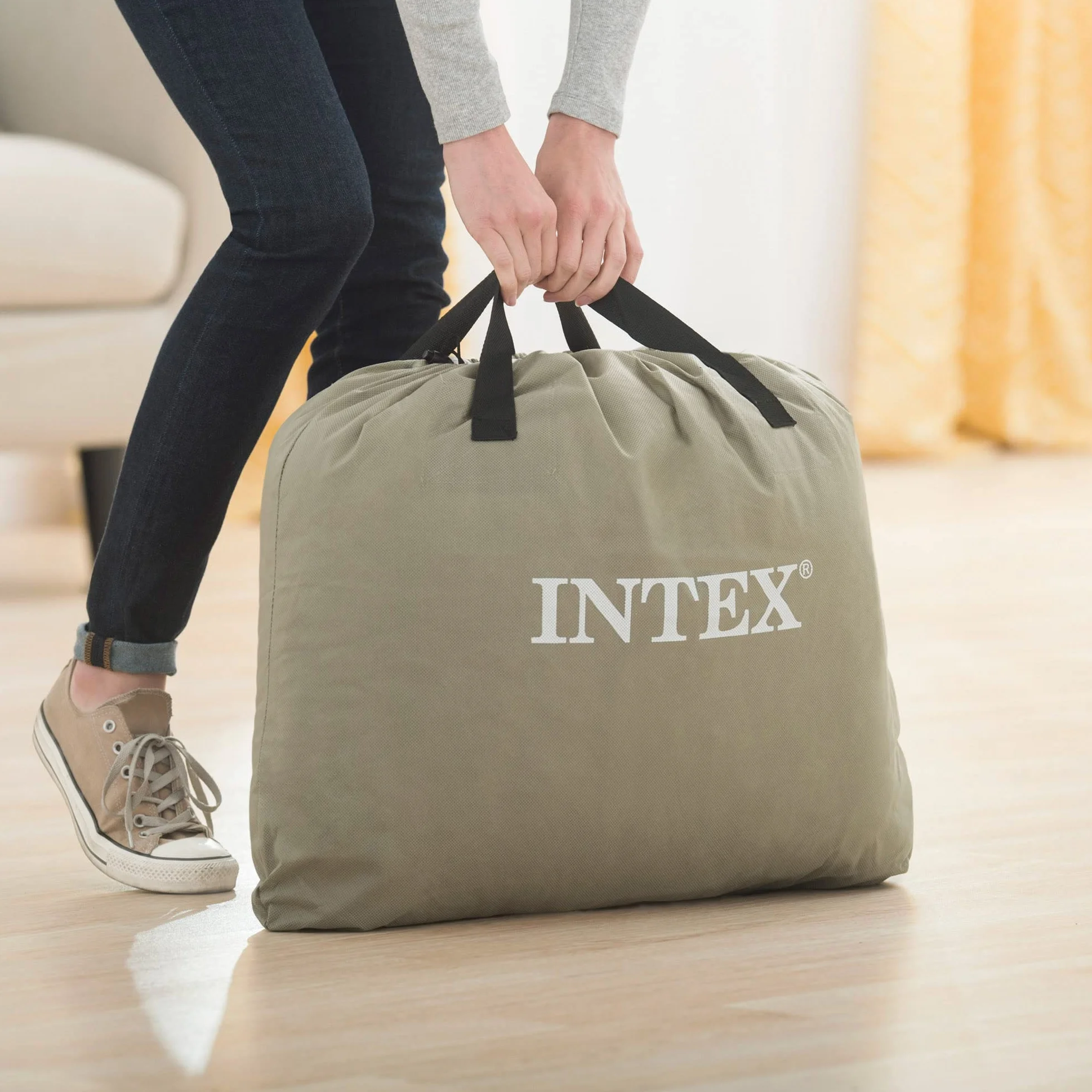 Intex 64157 - Materasso Singolo Autogonfiante USB Dura-Beam Mid-Rise Comfort, 99x191x36 cm