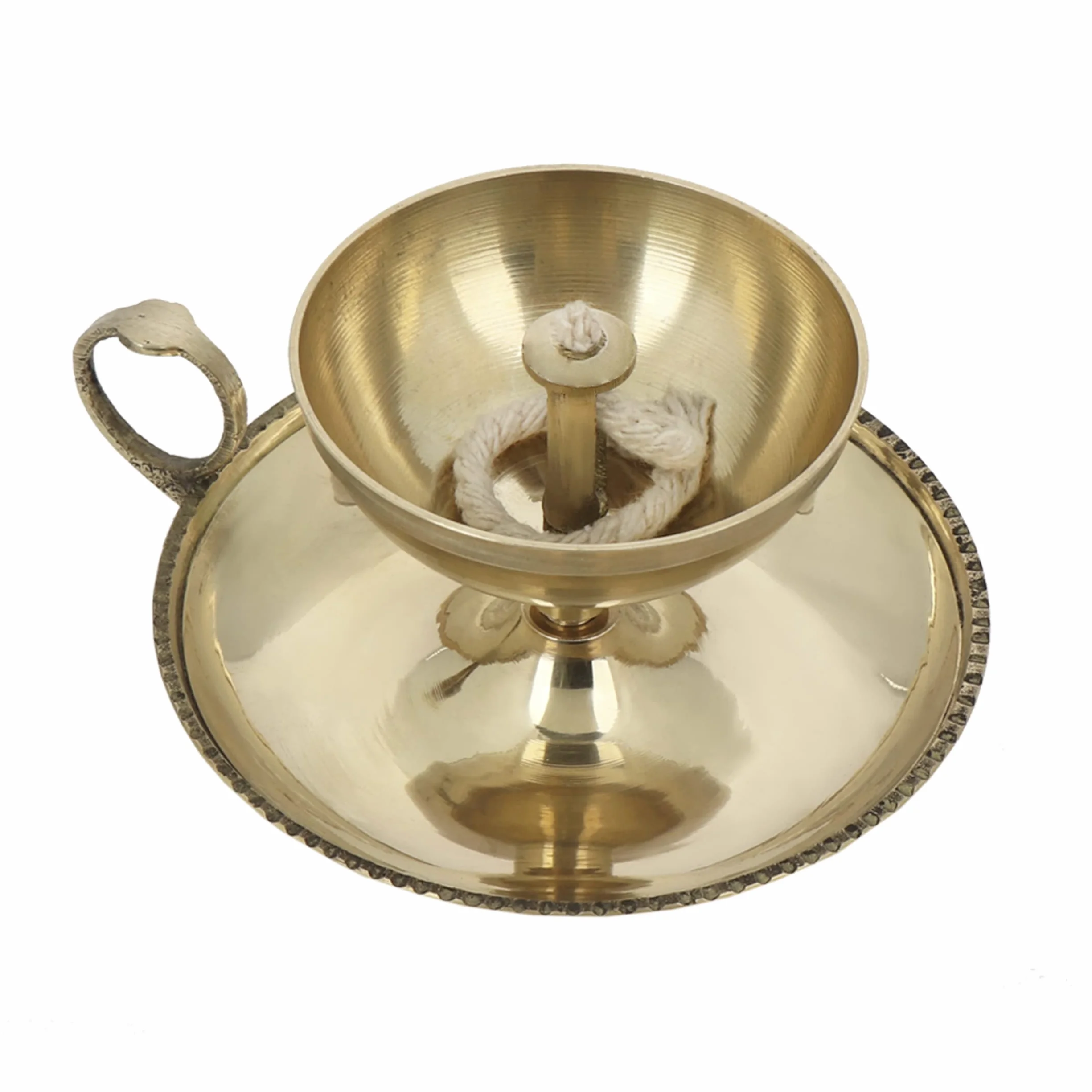 NKlaus Lampa Ghee lampa olejna z knotem ręcznie robiona mosiądz dom ogród złota duża nowa 1578