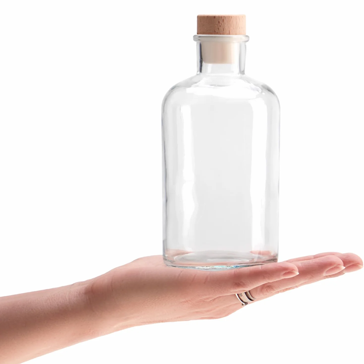 6x Szklane Butelki 500 ml z Korkiem, Pojemniki do Napelniania Olejem, Octem lub Alkoholem