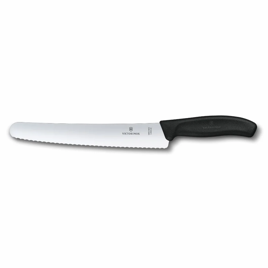 Victorinox Swiss Classic Brot- und Konditormesser, 22 cm, Blister, Schwarz, 34.2 x 5 x 1.3 cm