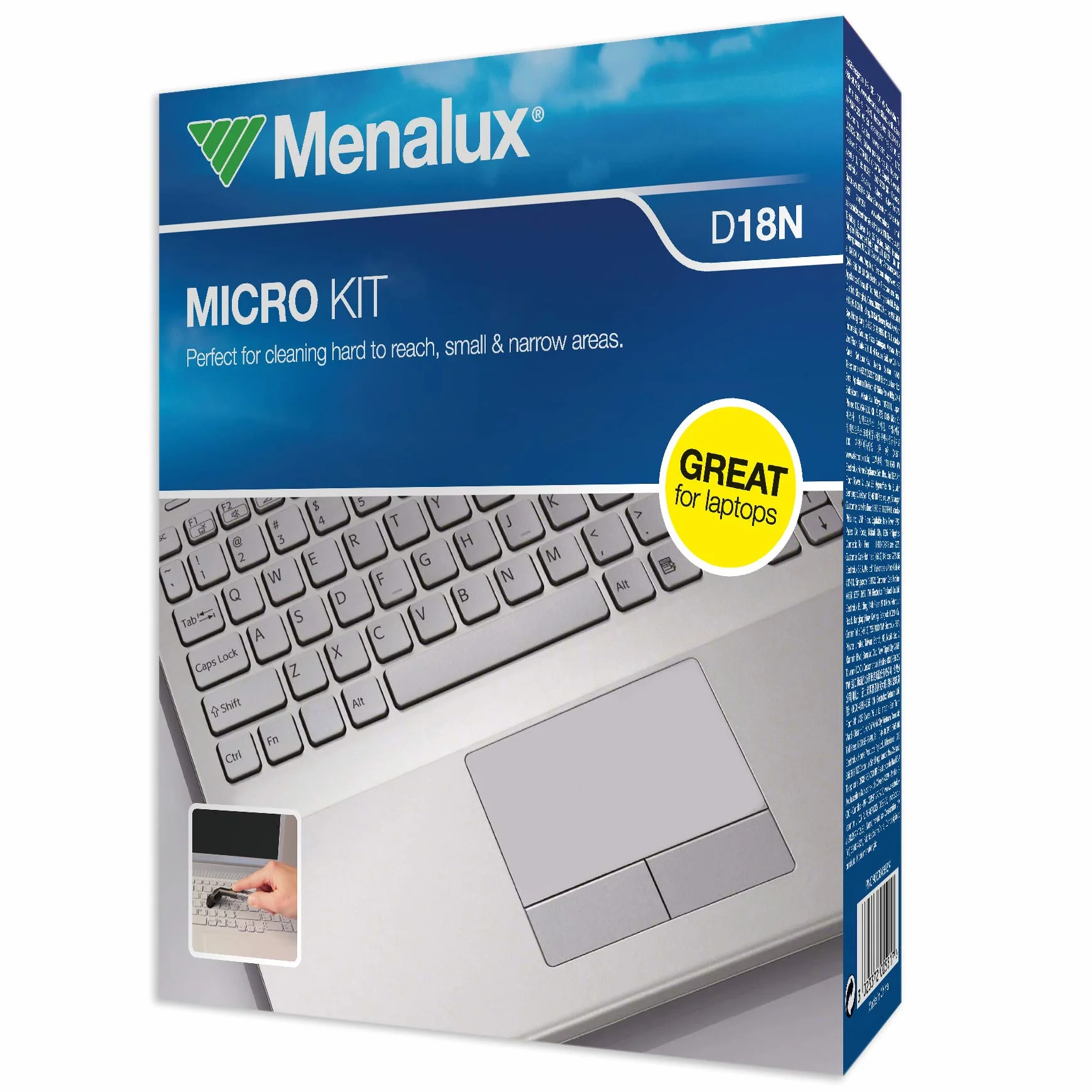 Menalux D18N zestaw mikrodysz (akcesoria, dysze do czyszczenia szczegółów, 7-częściowy zestaw, adapter, pudełko do przechowywania, uniwersalne zastosowanie, dysza do odkurzacza, pasuje do typów