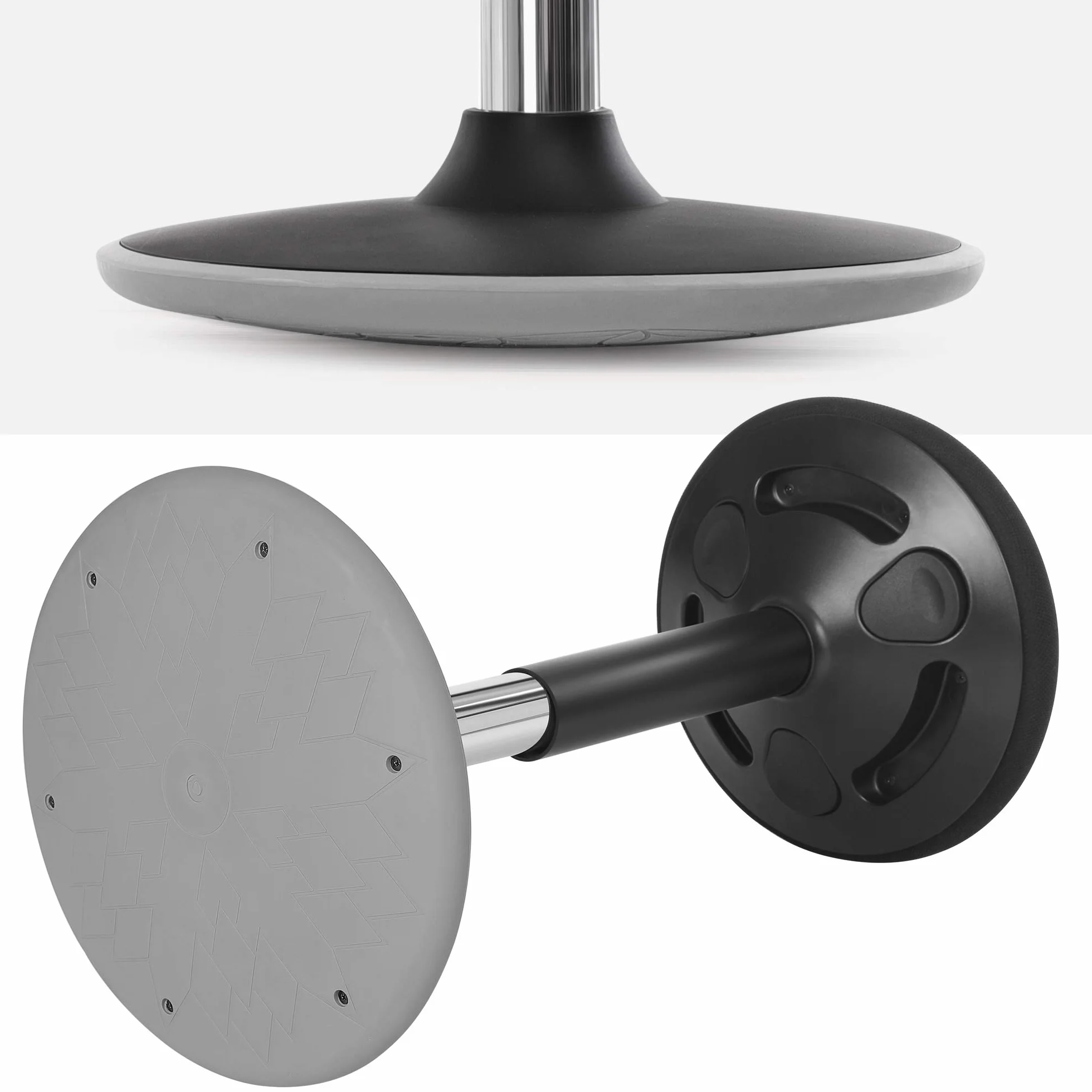 SONGMICS OSC05BK Ergonomiczny taboret biurkowy, obracany o 360°, z regulacją wysokości, 56–81 cm, łatwy montaż, czarny