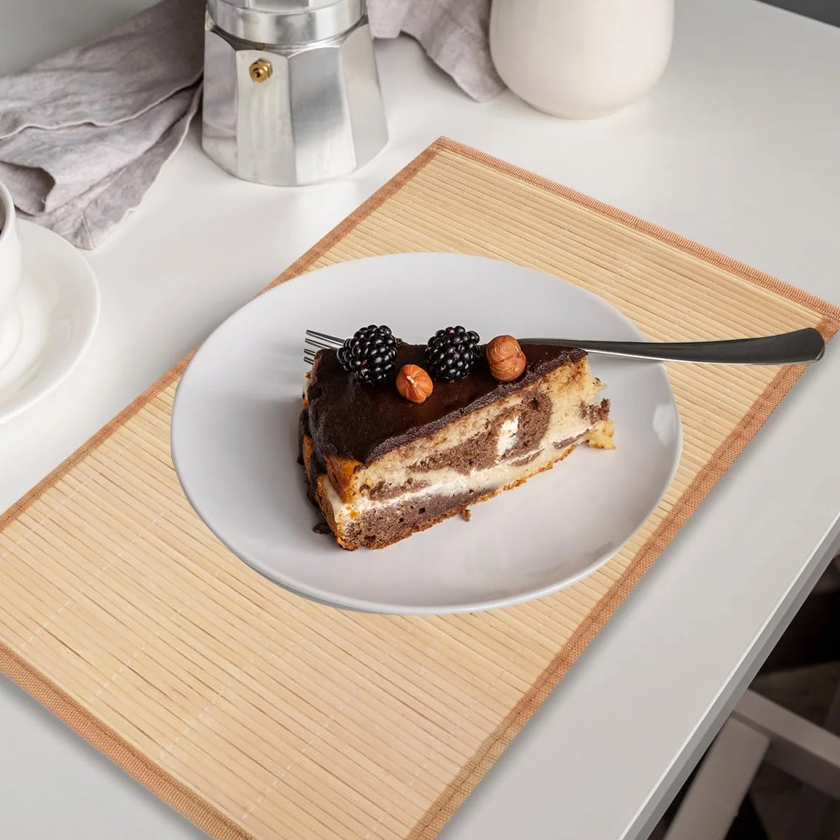 4 sztuki podkładek na stół z bambusa 45 × 30 cm, prostokątne podkładki na stół, odporne na plamy, bambusowe podkładki na stół 45×30, bambusowe podkładki stołowe do jadalni, trwałe i wytrzymałe