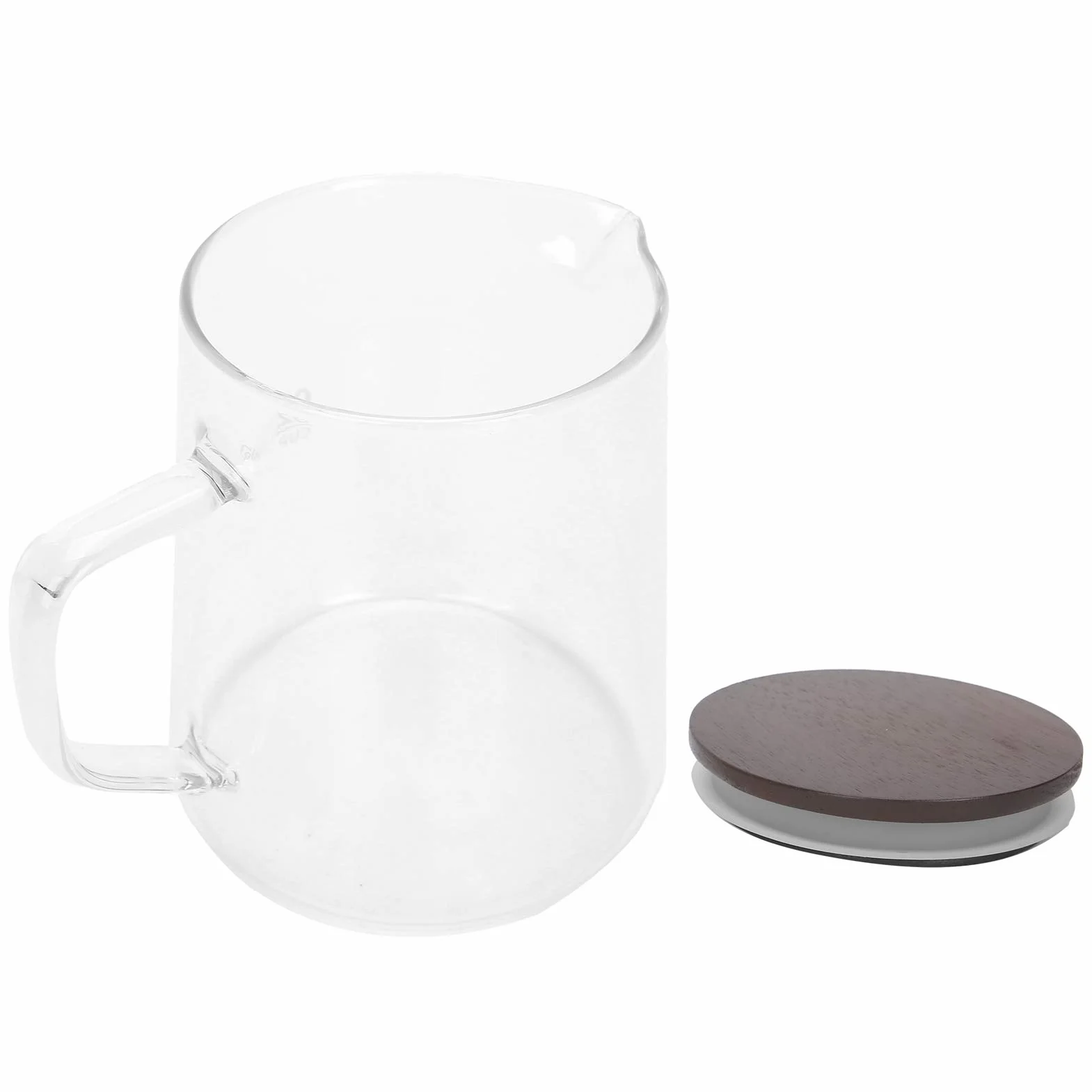 Fafeicy Szklana Karafka do Kawy z pokrywką, Uchwyt Termoizolacyjny Dwuwarstwowa Konstrukcja Przezroczysty Dzbanek do Kawy na Sok, herbatę, Mleko 300 Ml 500 Ml (500ML)