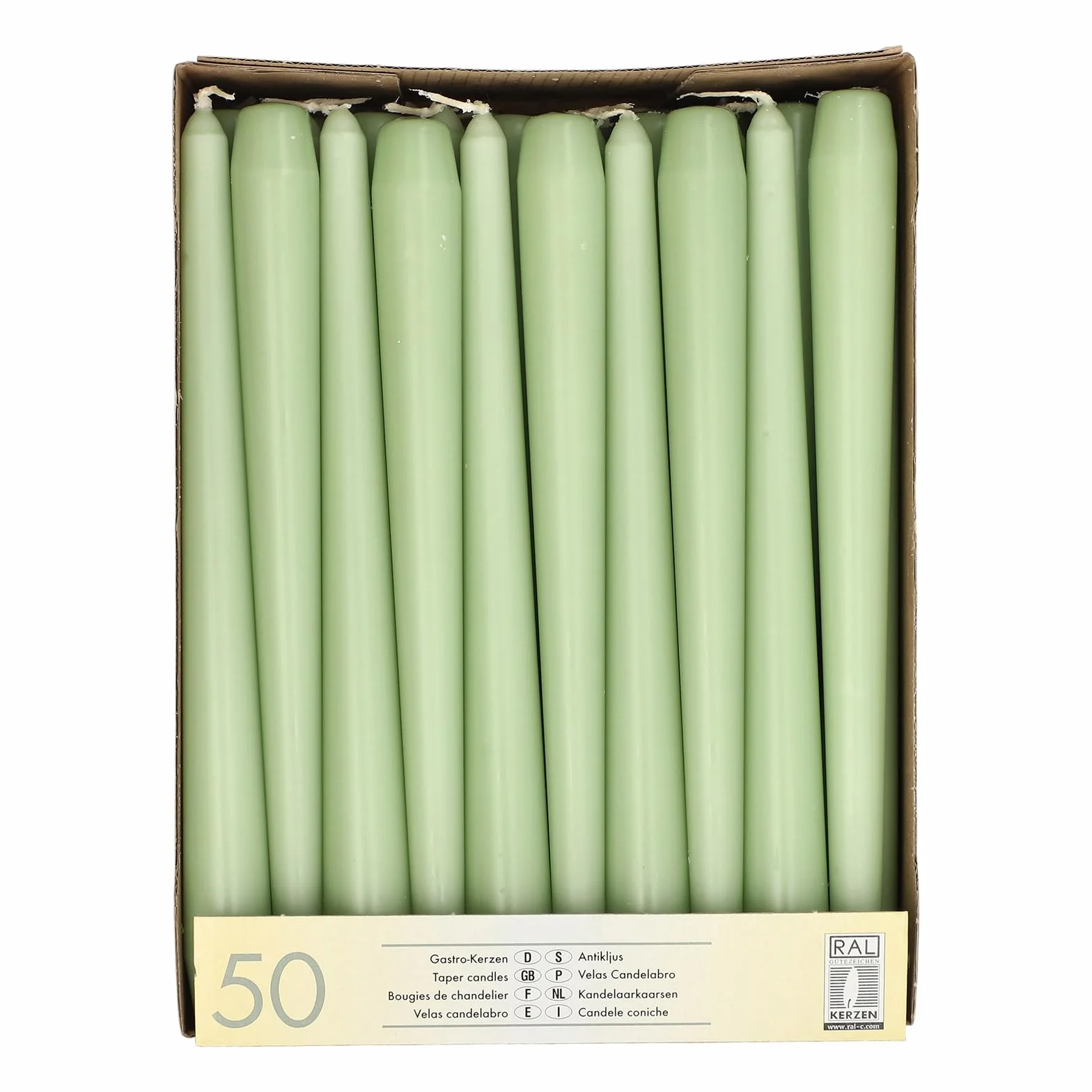 PAPSTAR 50 świec Ø 2,2 cm 25 cm jadeitowa zieleń