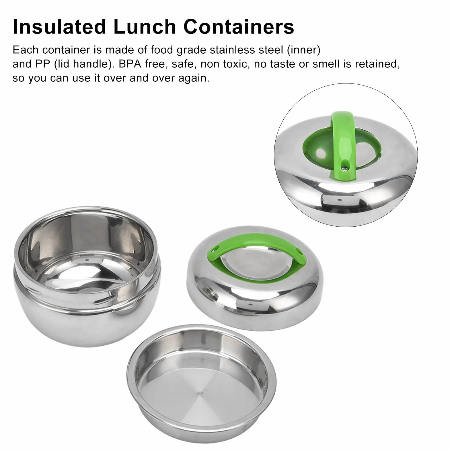 Stainless Steel Lunch Box 800ml Izolowany Pojemnik na Lunch Leak Proof