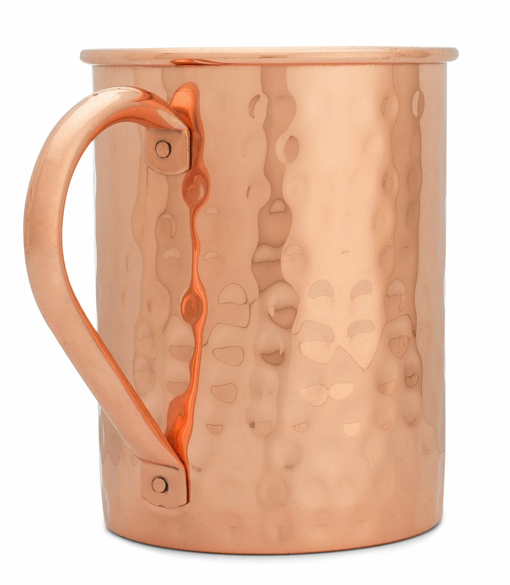 Miedziany kubek Copper Mules surowa miedź ręcznie młotkowany autentyczny nitowany uchwyt