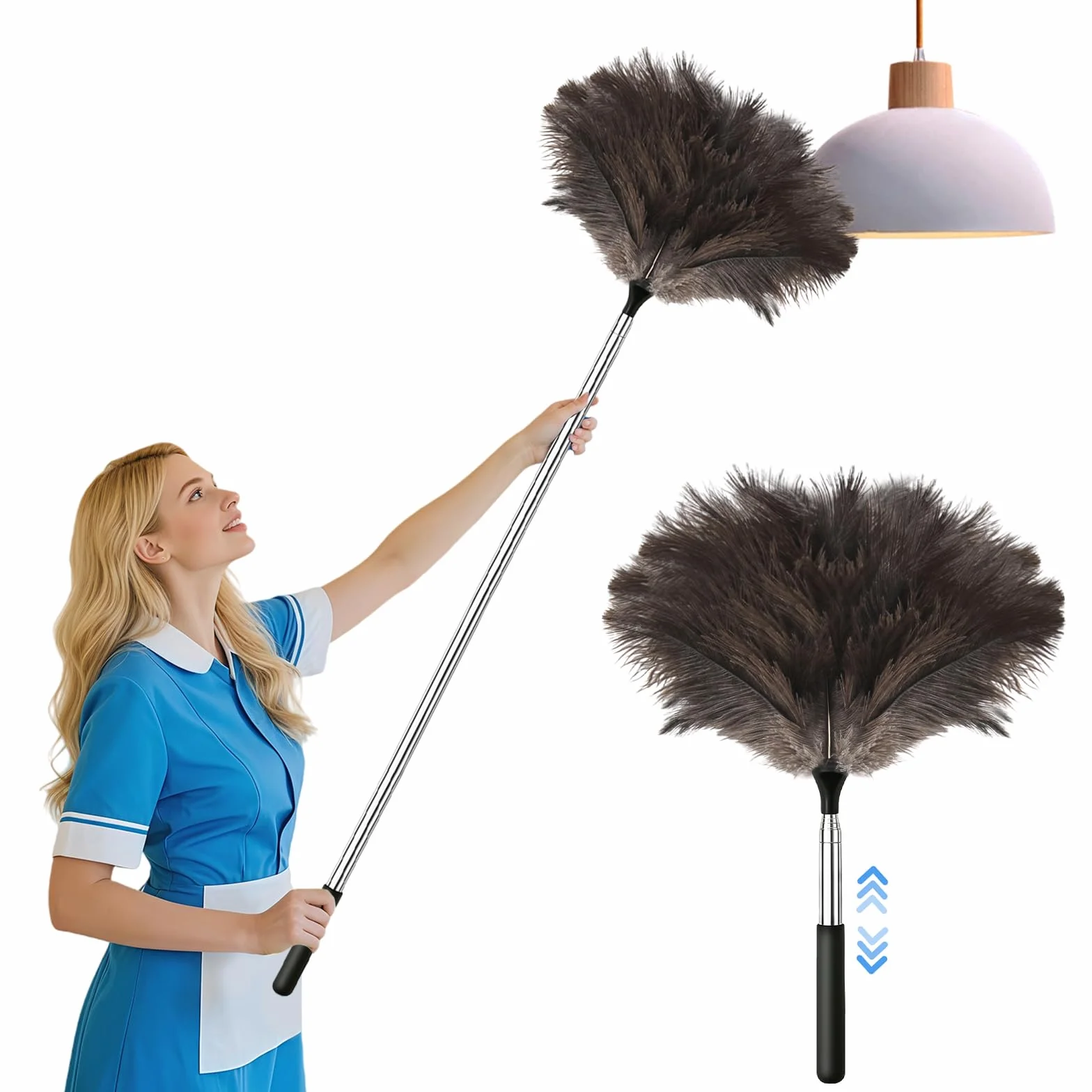 Flintronic Miotełka do Kurzu, Strusie Pióra, Teleskopowa 115 cm