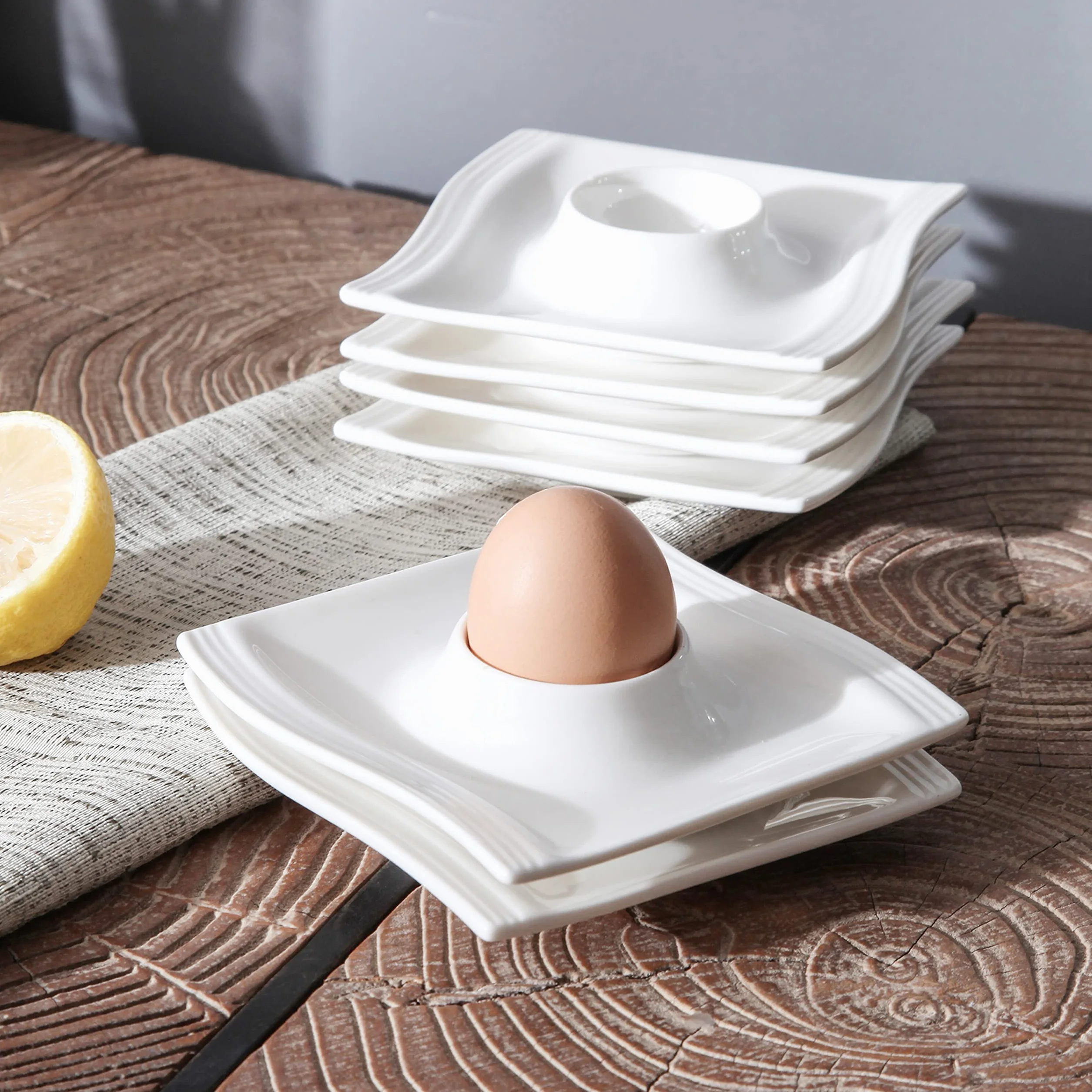 MALACASA Flora Podstawka do jajek chińska porcelana 11,5 cm 6 szt.