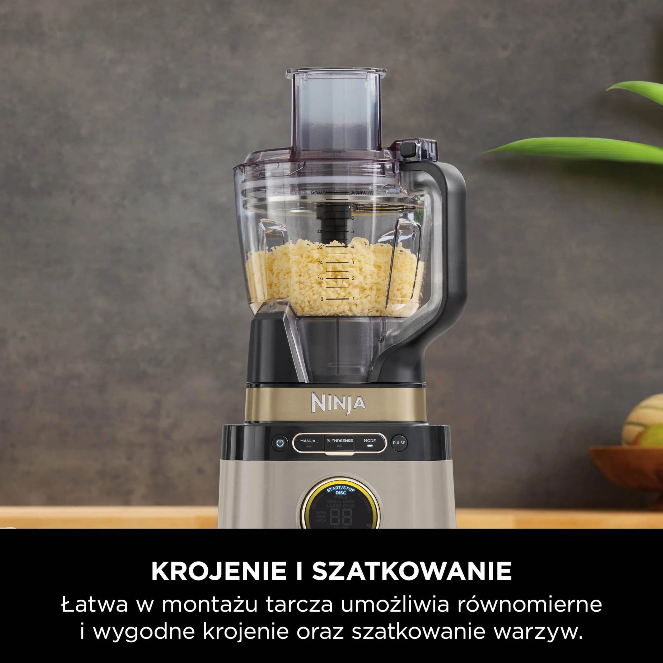 Ninja TB401EUSTGD 3-in-1 Detect Processor Pro Blender, robot kuchenny, ostrze do ciasta, kubki, dzbanek, złoty odcień kamienia