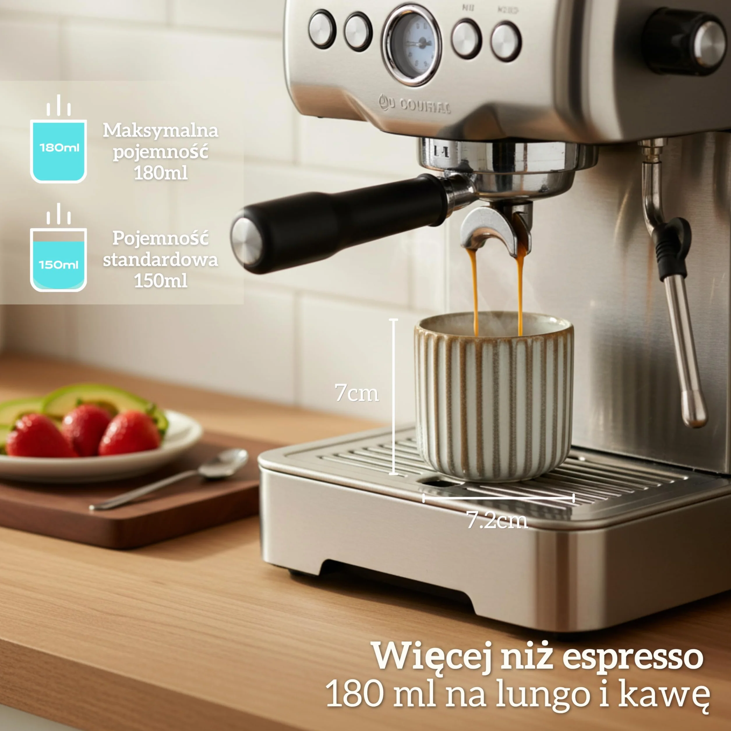 Zestaw 2 filiżanek do espresso 180 ml bez uchwytu, ceramika o grubych ściankach, izolacja termiczna, ceramika, unikalne kolory, espresso / mokka/filiżanka do herbaty, można myć w