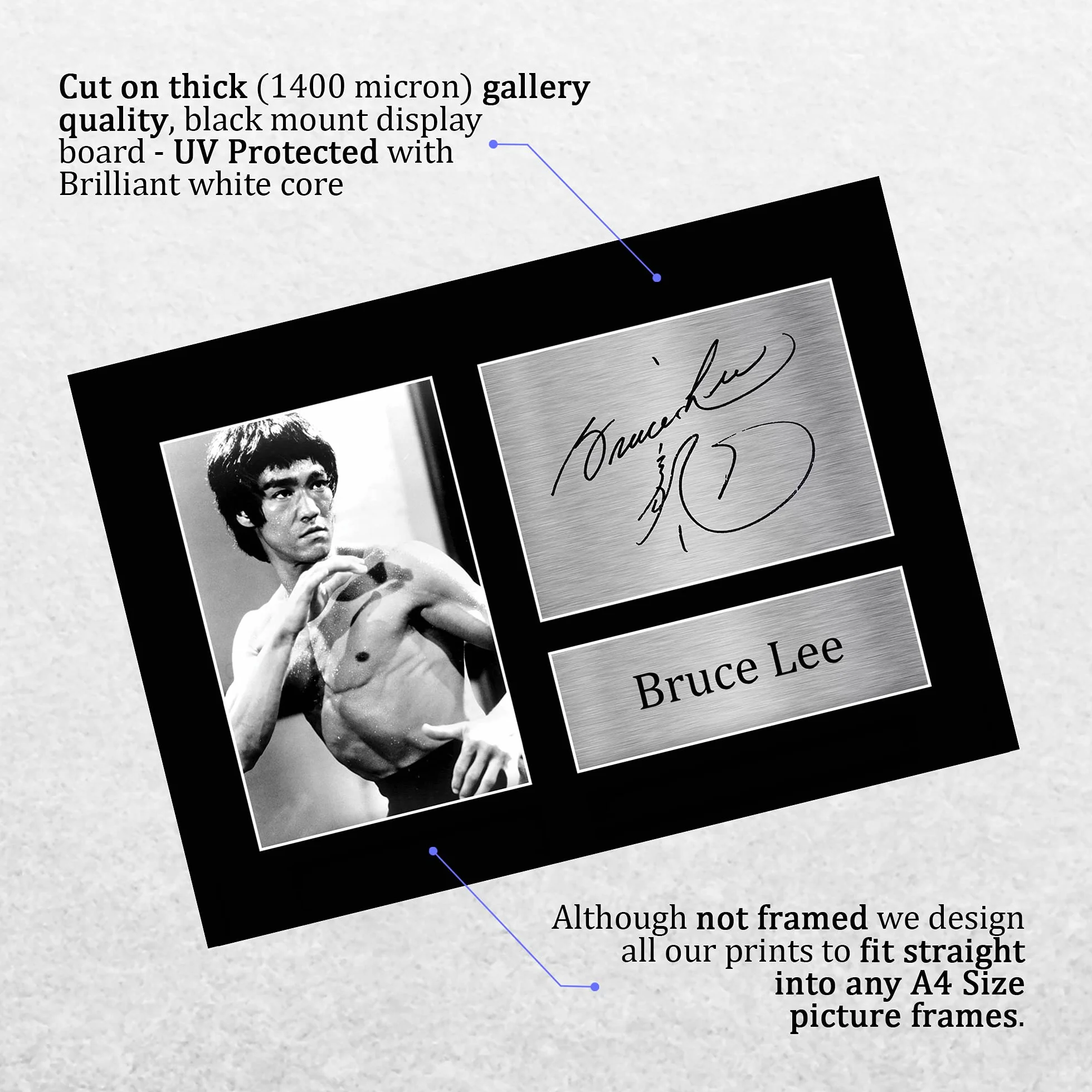 HWC Trading Bruce Lee podpisany w formacie A4 z autografem sztuki walki wejście smoka wydruk zdjęcie zdjęcie pokaz