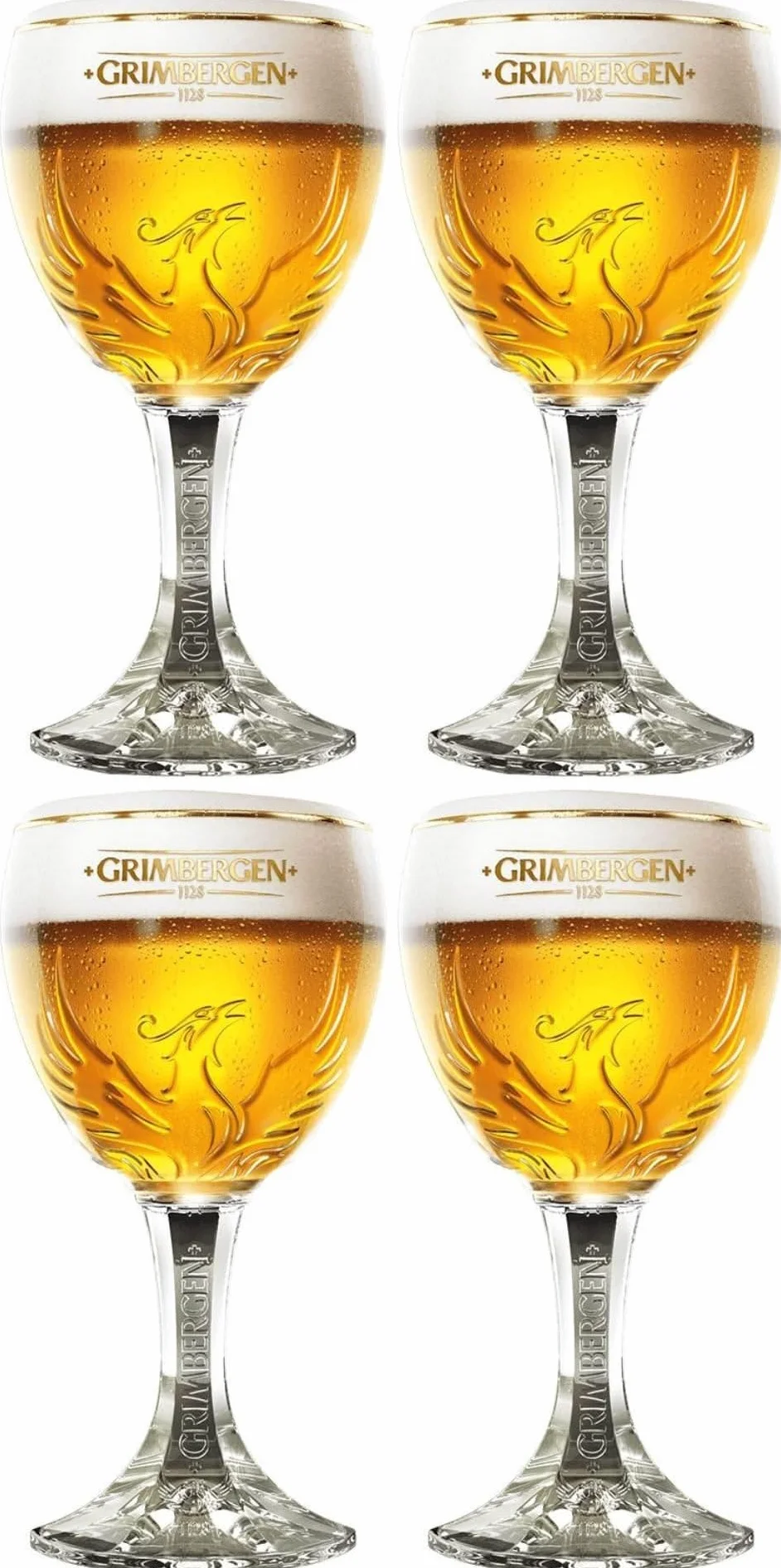 Grimbergen Szklanki do piwa z nóżką 330 ml - 4 sztuki