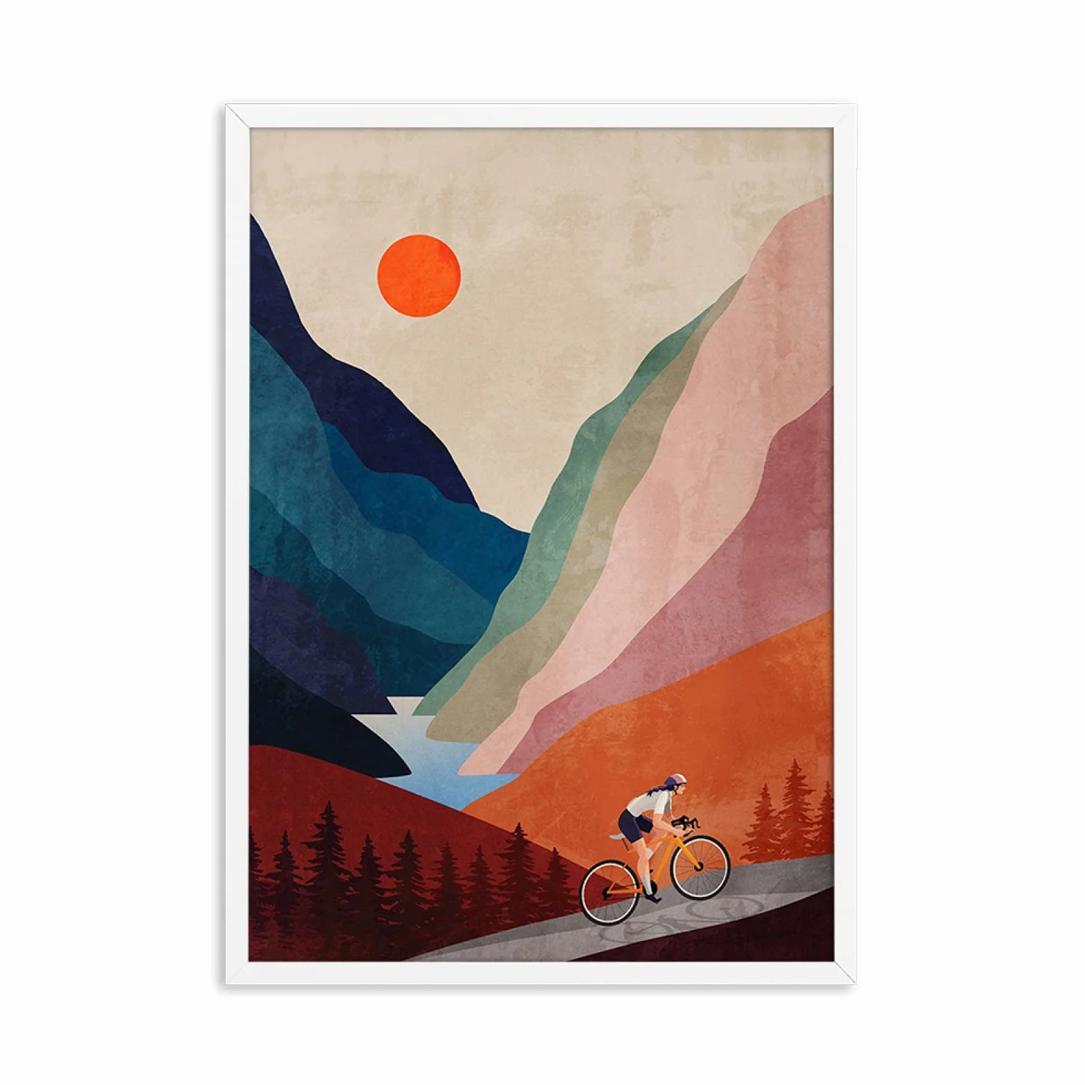 Kolarstwo wznoszące się góry plakat nadruk płótno obraz motywacyjny rower sztuka ścienna zdjęcia rower plakat do salonu wystrój domu 50 x 70 cm nieoprawiony